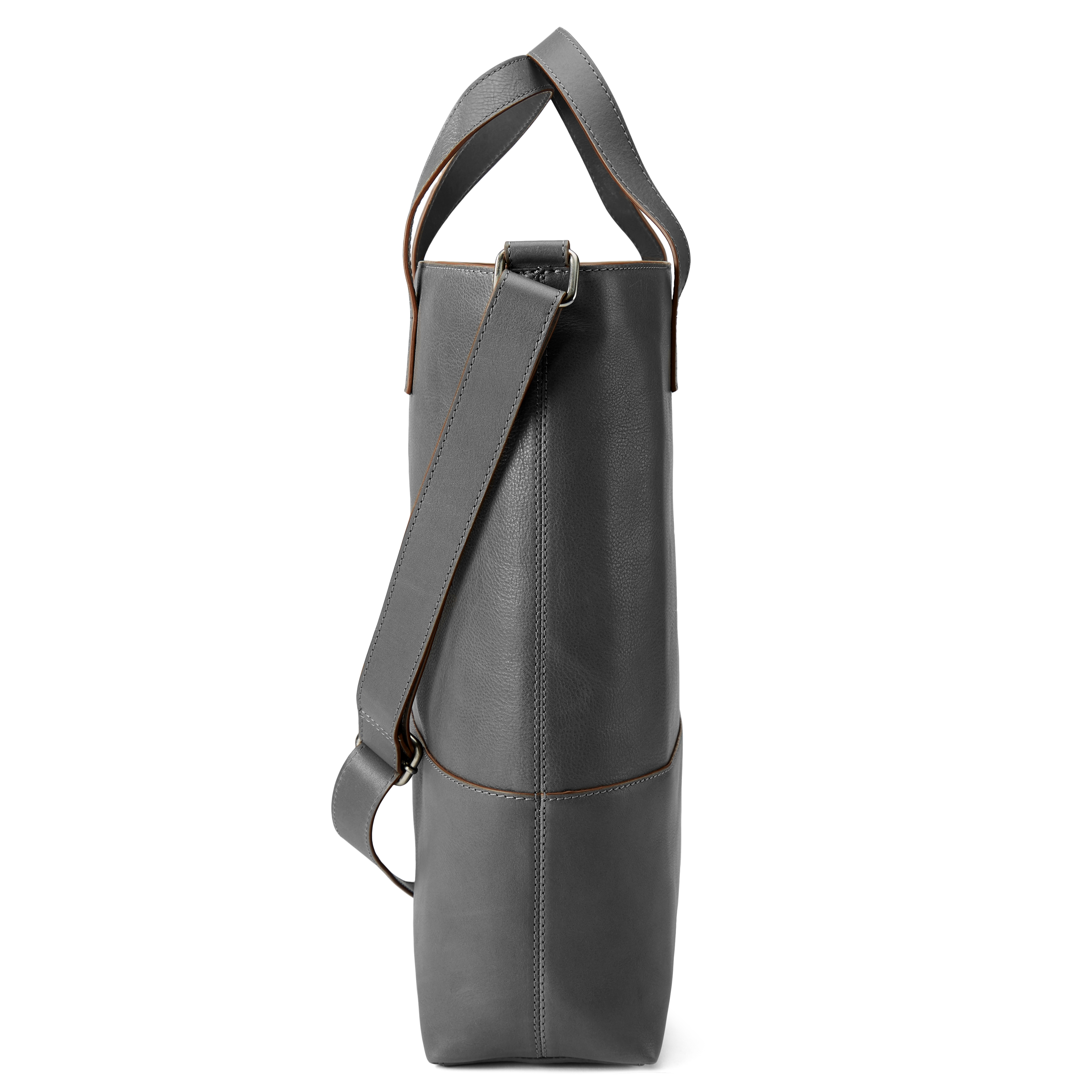 Lon Grey & Tan Leather Tote - 4