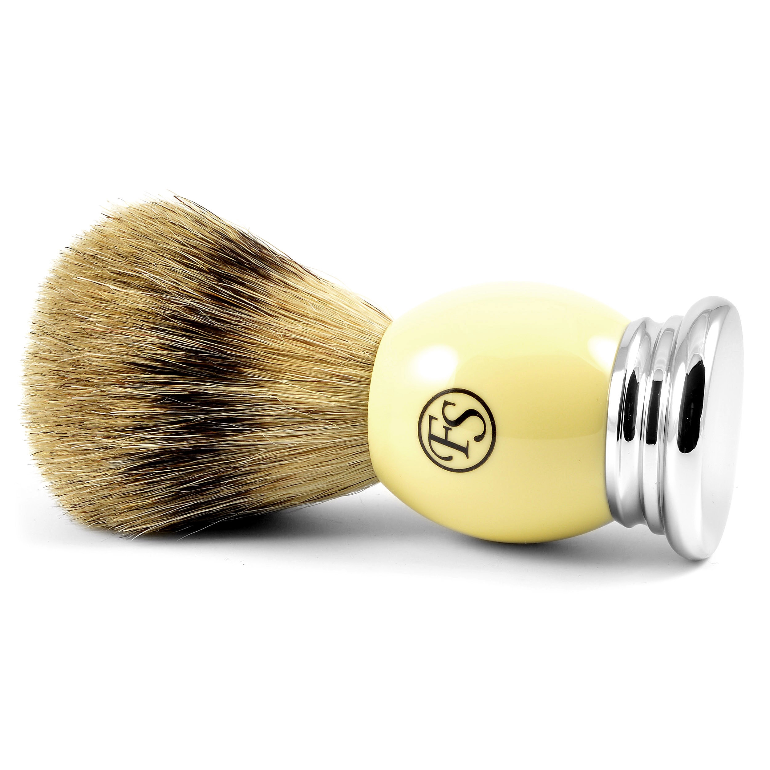 Cremefarvet Horn Best Badger Barberkost - 2