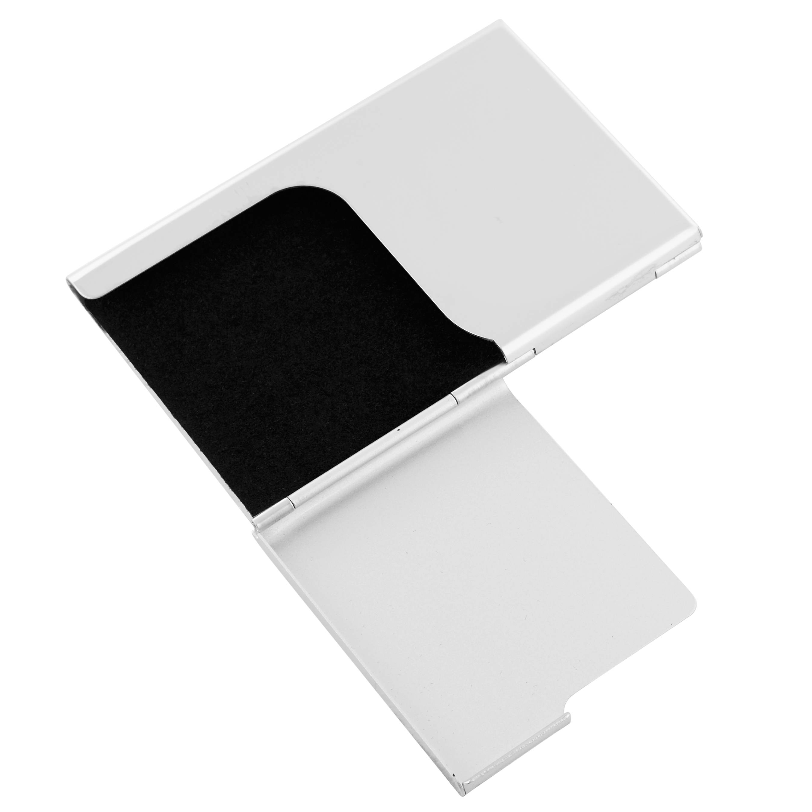 Slim Dual Finish Silver-Tone Card Holder - 2