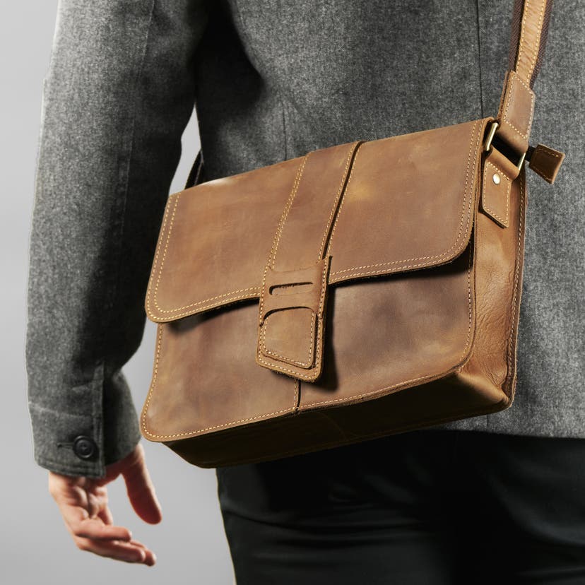 Scuffed Brown Leather Satchel | In stock! | Delton Bags
