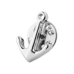 Silver-Tone Anchor Lapel Pin