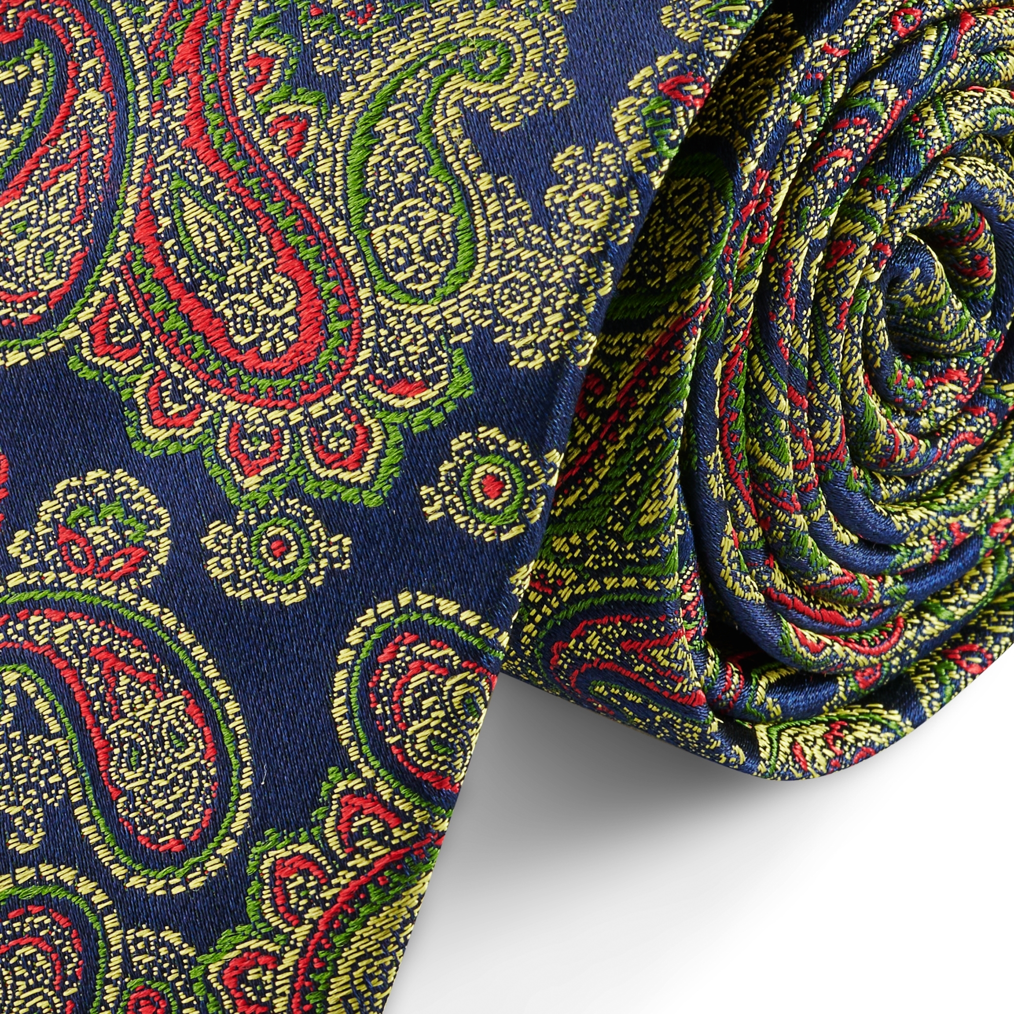 Cravate en soie colorée à motif cachemire bleu clair | 6 cm - 2