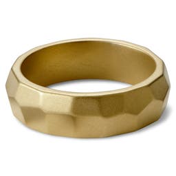 Jax Gold-Tone Stainless Steel Faceted Band Ring