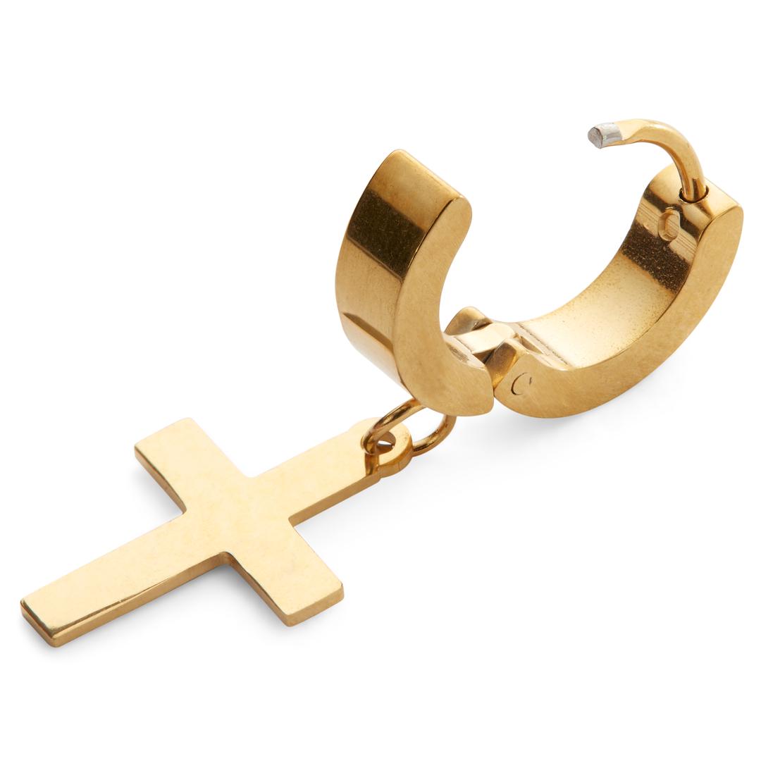 Compra Orecchini a cerchio in argento con croce e zirconi all'ingrosso Compra Orecchini a cerchio in argento con croce e zirconi all'ingrosso