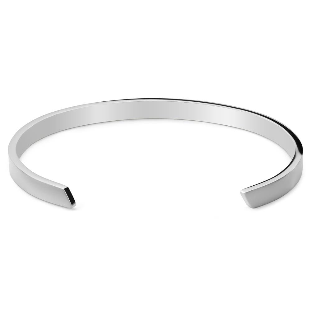 hover: 5 mm Matte Silver-Tone Adjustable Stainless Steel Cuff Bracelet hover: 5 mm Matte Silver-Tone Adjustable Stainless Steel Cuff Bracelet