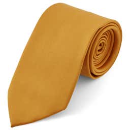 Semplice cravatta giallo autunno da 8 cm