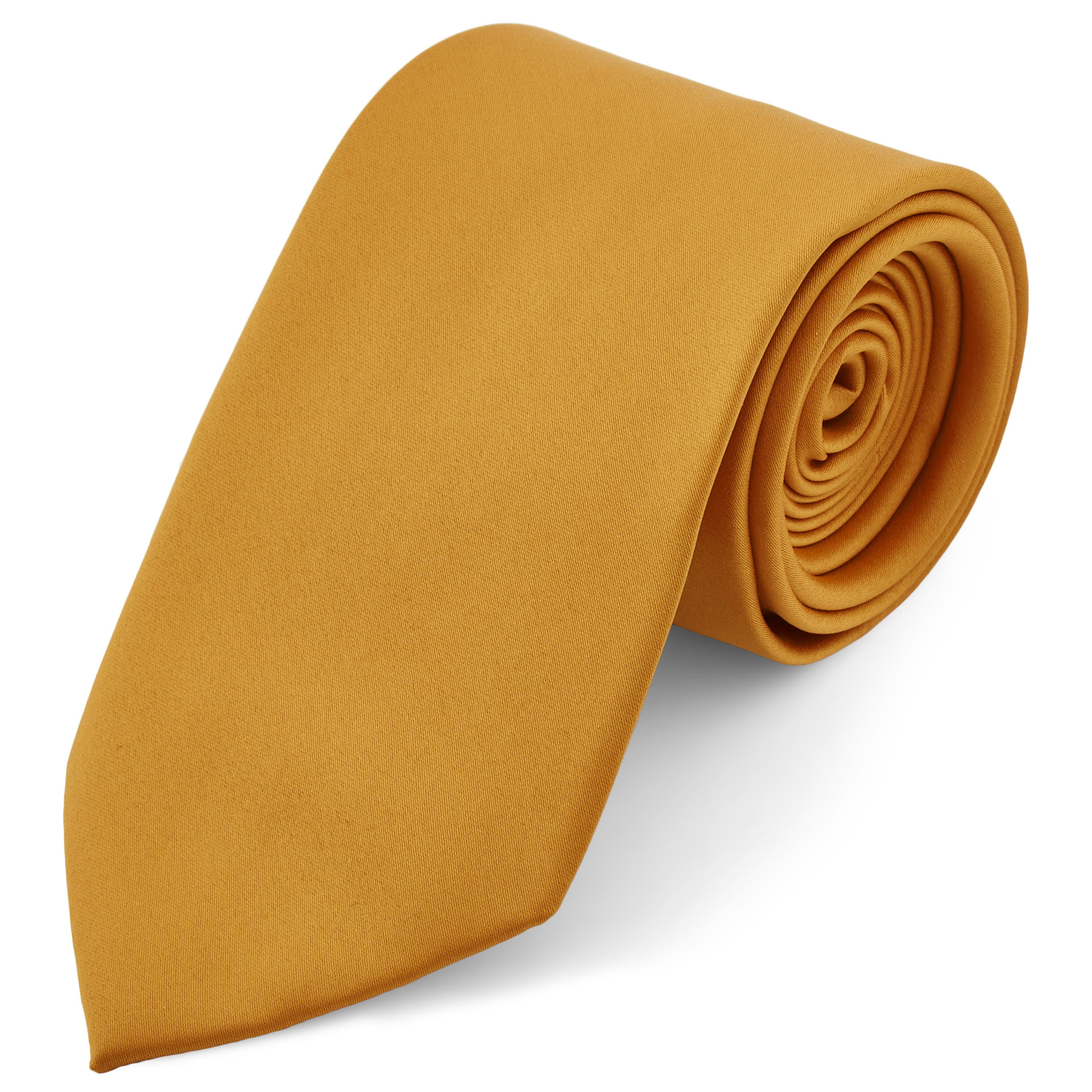 Basic Wide Mustard Yellow Polyester Tie