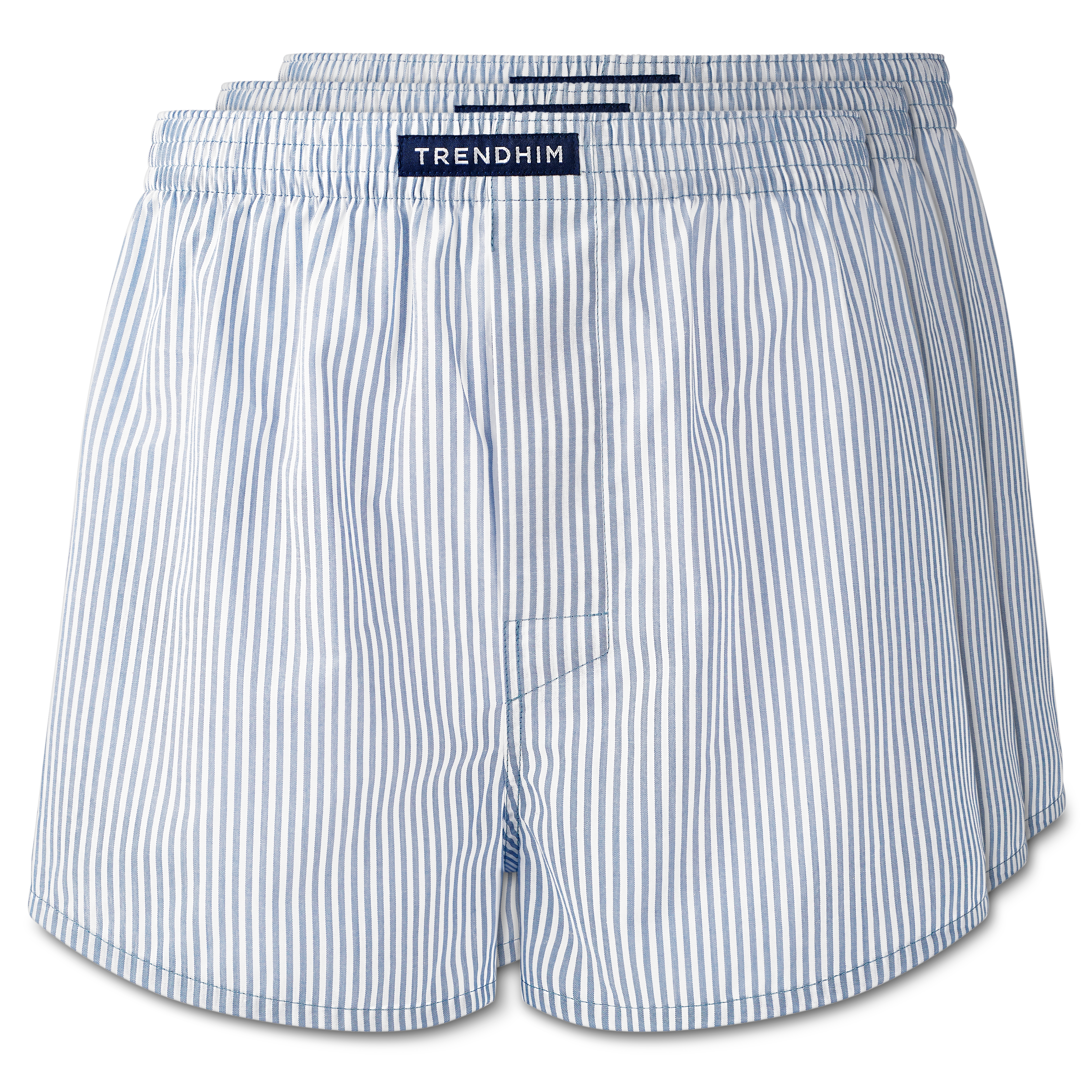 M - AirFeel | 3-Pak Løstsiddende Stribede Hvide Boxershorts i Bomuld - 1