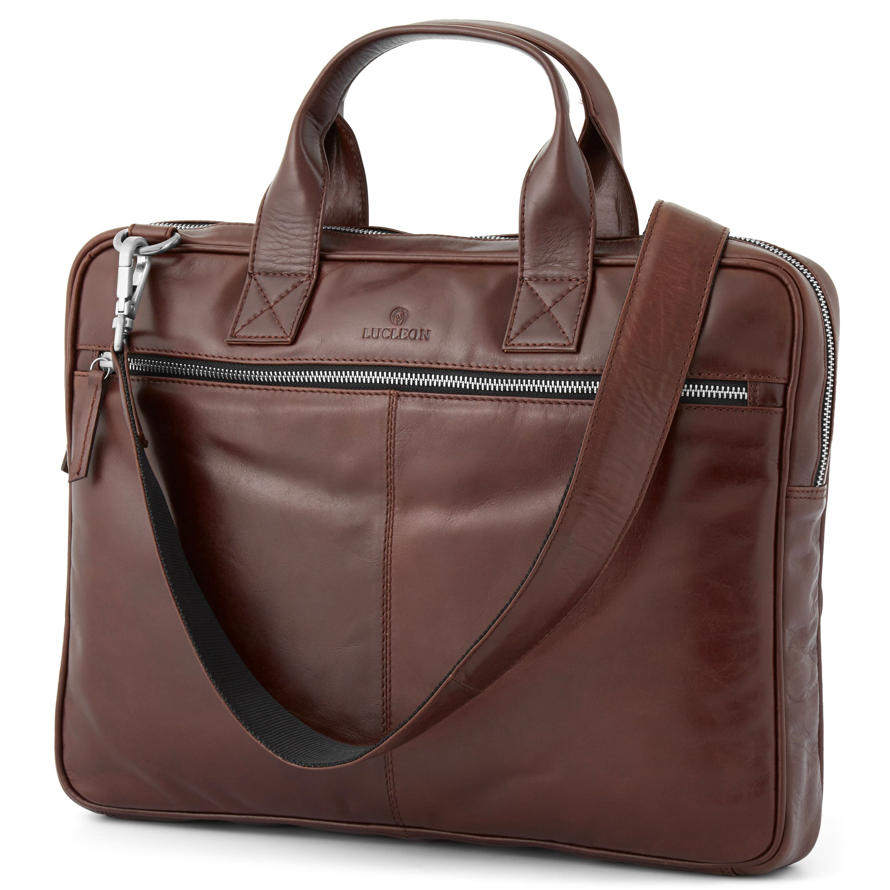 Braune Schlanke Jasper Laptoptasche Mit Reißverschluss  - 1