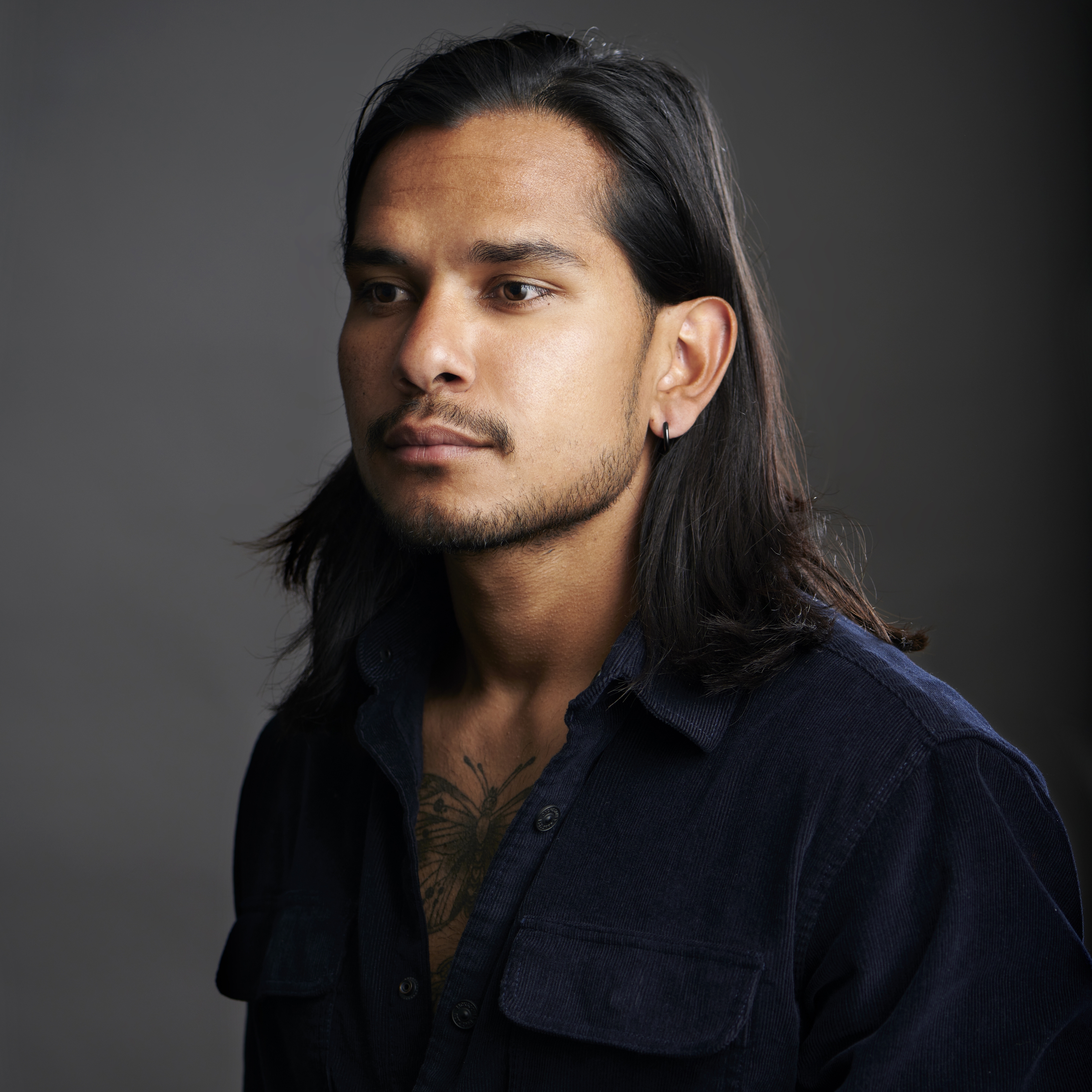 Pendiente de aro negro - 5