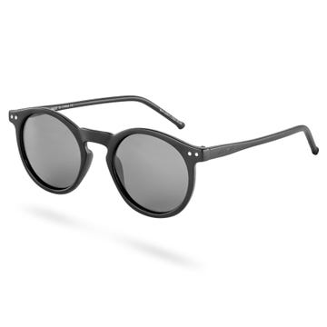 Vista | Black & Light Grey Polarised Round Sunglasses