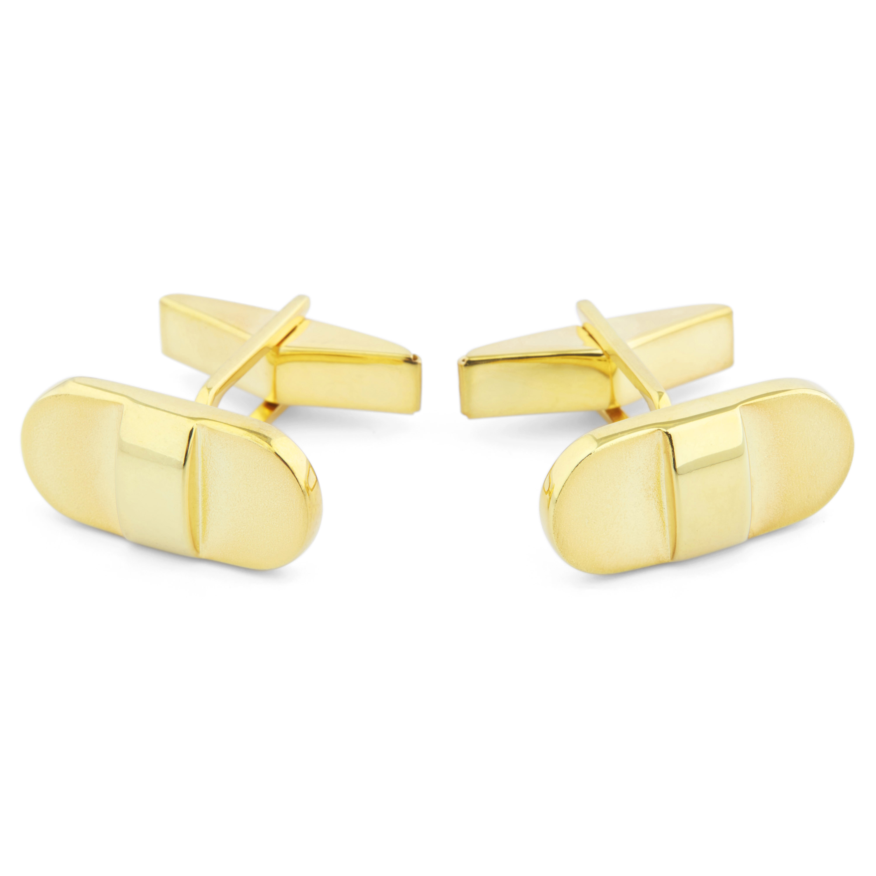 Gemelos de plata 925s y oro redondeados - 1