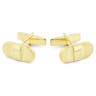 Rectangular Rounded 925s Silver Gold-Tone Cufflinks