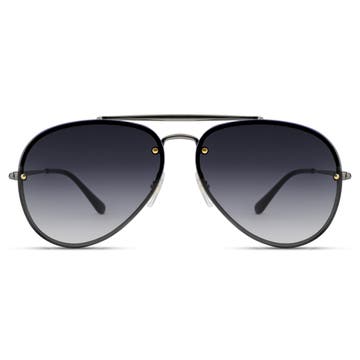 Occasus | Авиаторски слънчеви очила с тъмносиви рамки и преливащи сиви стъкла