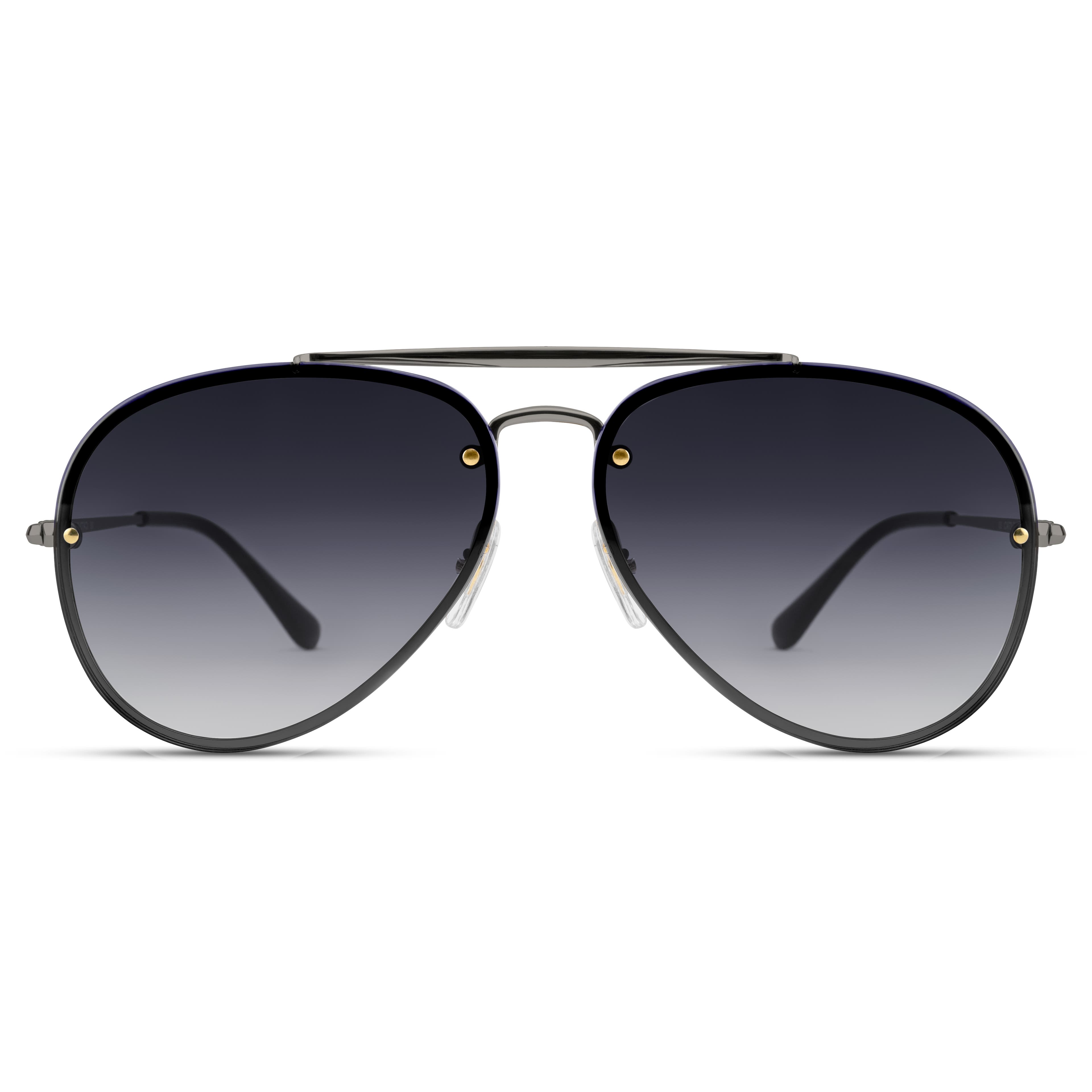 Occasus | Óculos de Sol Aviador com Lentes Cinza Metalizadas Gradientes