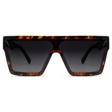 Occasus | Szylkretowe retro kwadratowe polaryzacyjne okulary przeciwsłoneczne