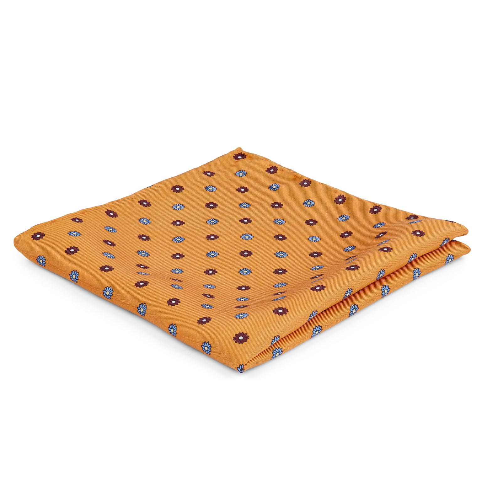 Oranžový květinový kapesníček do saka Oranžový květinový kapesníček do saka