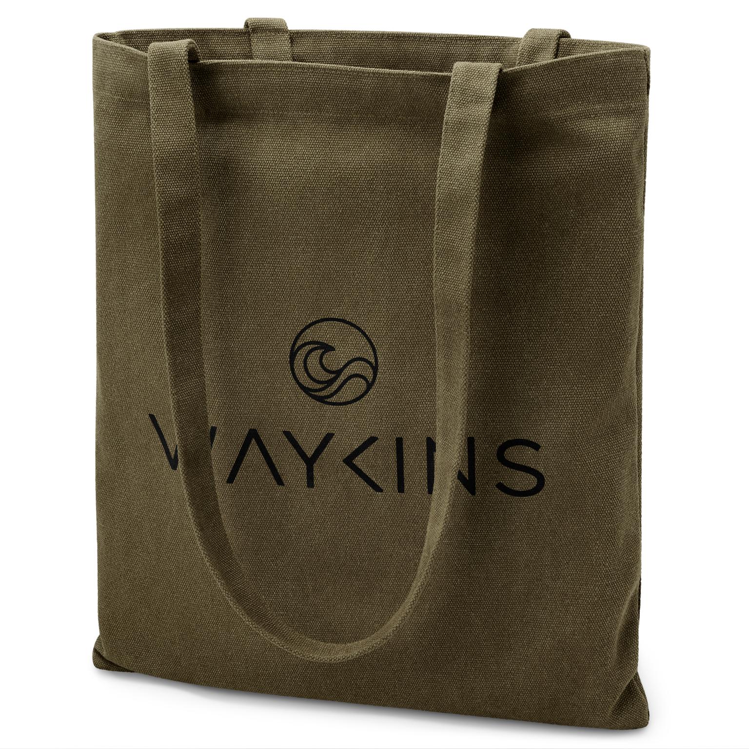 Waykins – mažas žalias medvilninis tote krepšys Waykins – mažas žalias medvilninis tote krepšys