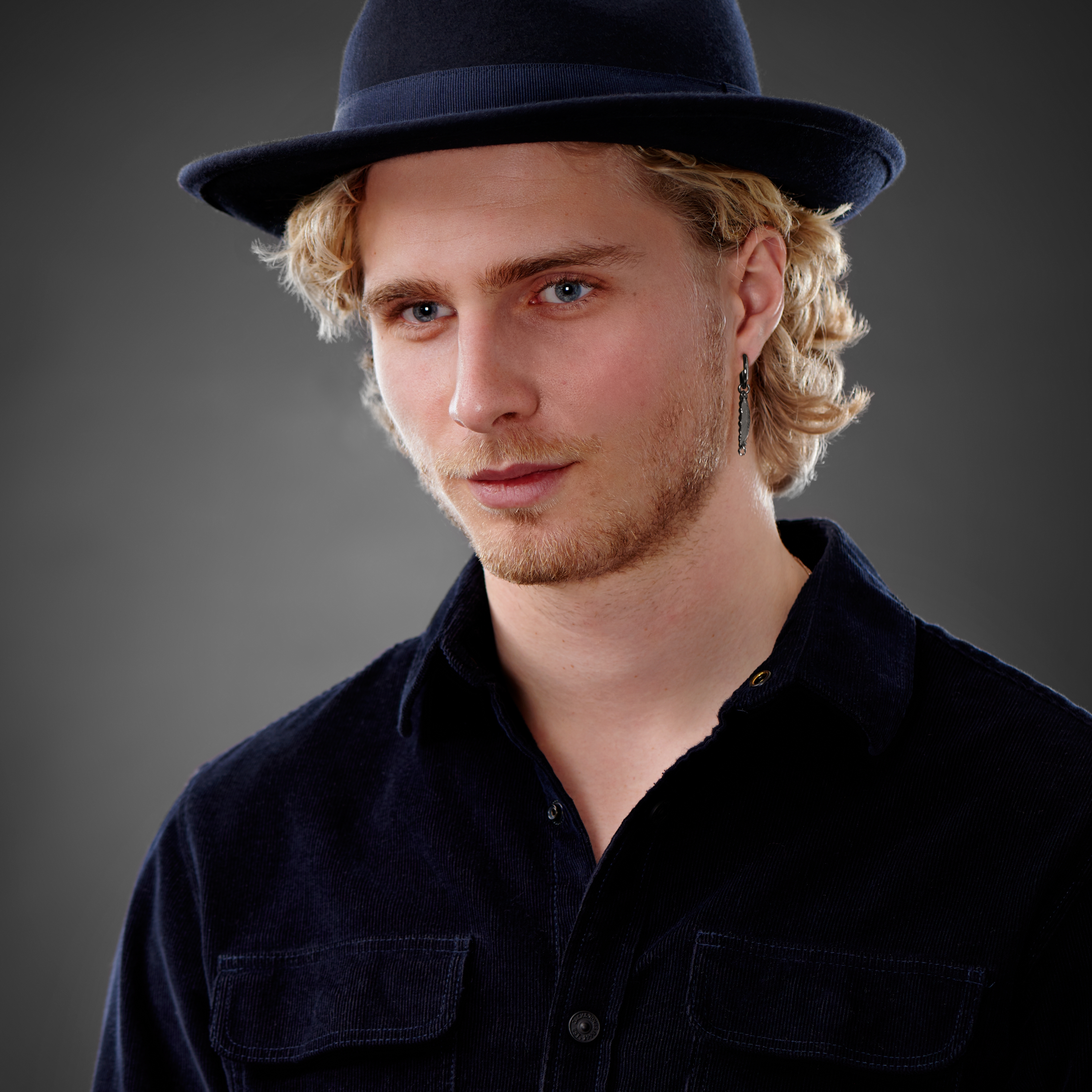 Black Steel Drop Hoop Earring with Feather & Chain Charms - 5