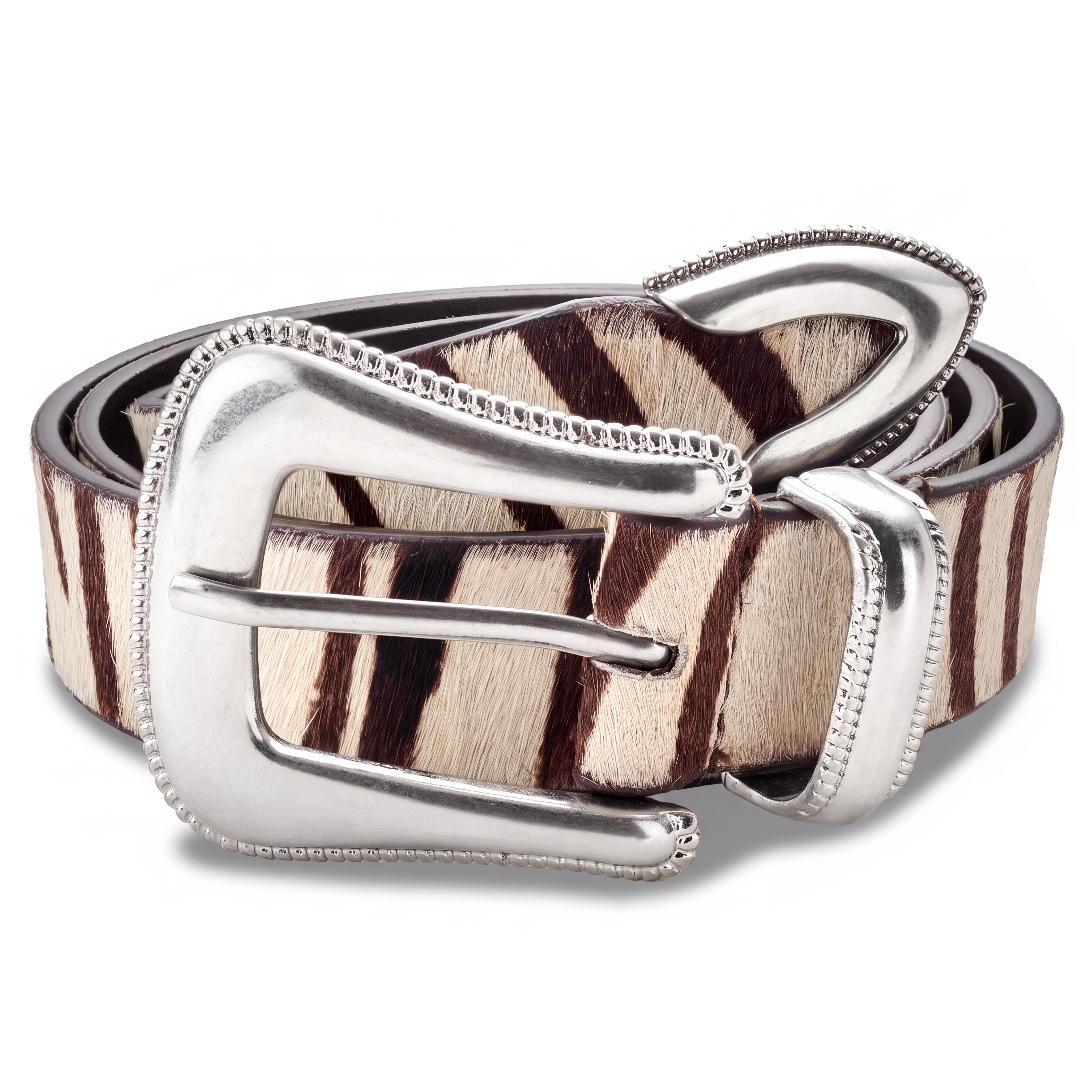 The Intro | Ceinture en cuir imprimé zèbre - 1