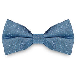 Blue Polka Dot Silk Pre-Tied Bow Tie