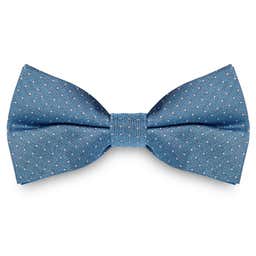 Arctic Blue Polka Dot Silk Pre-Tied Bow Tie