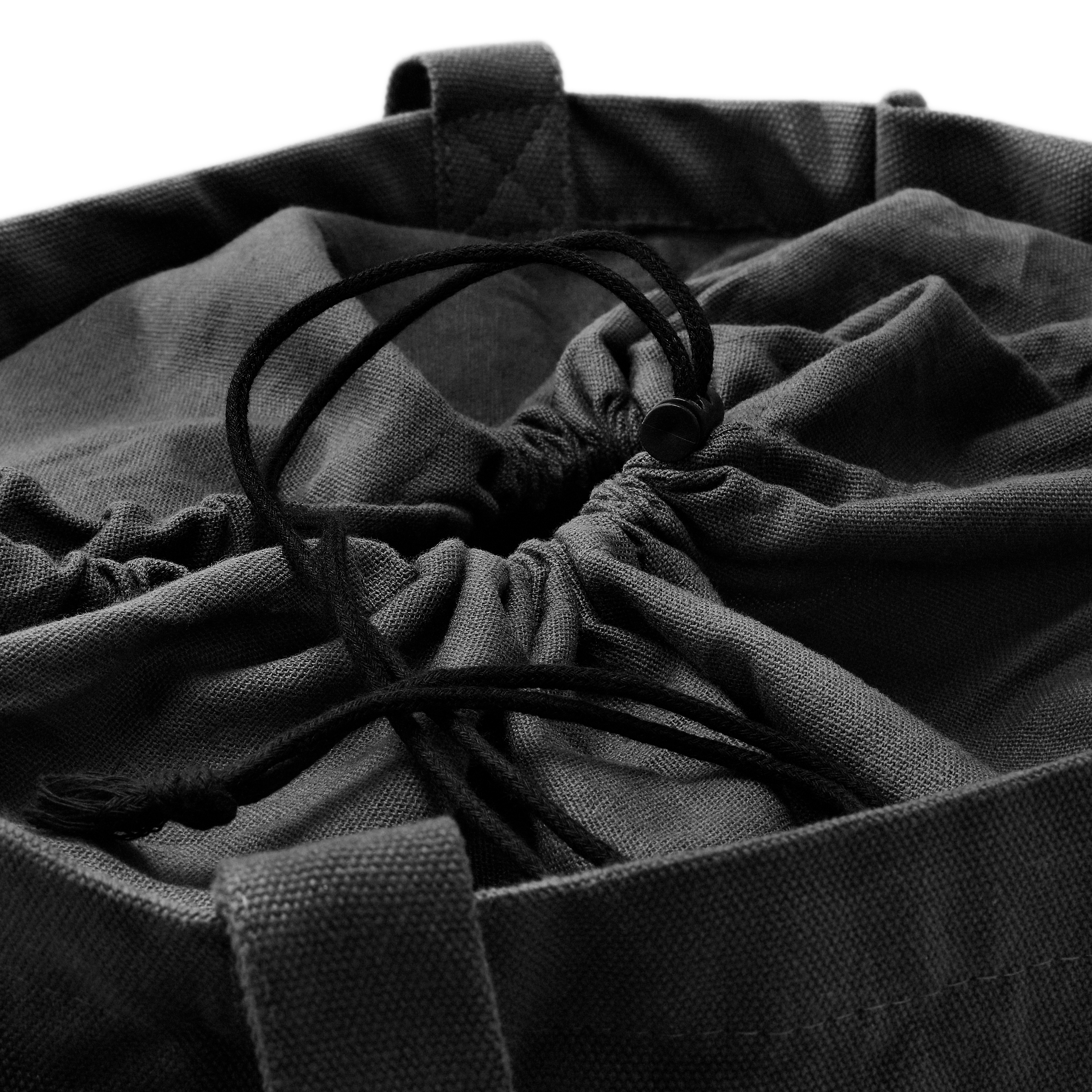 Otsu - Medium black cotton tote bag  - 3