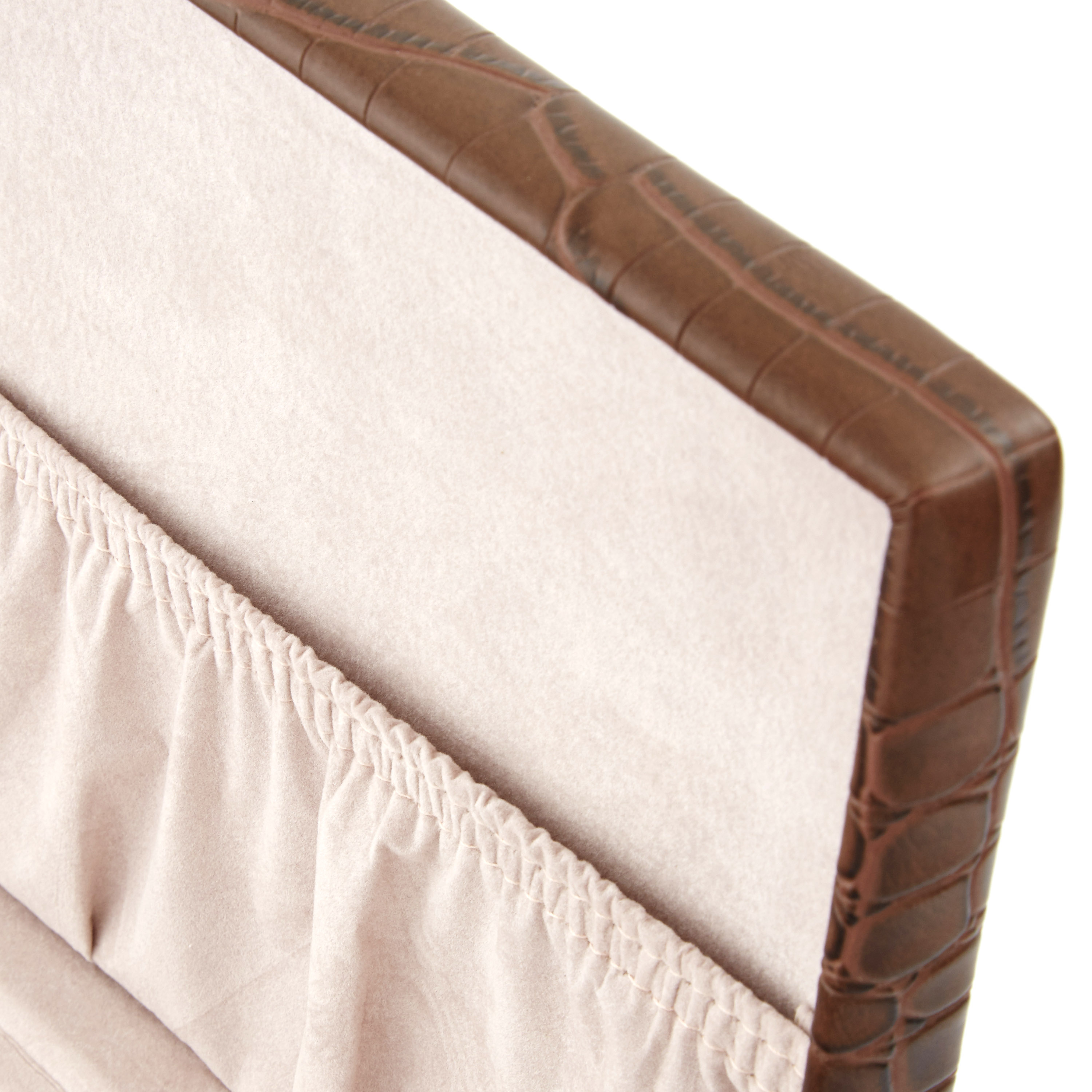 Estuche para gemelos marrón con textura de cocodrilo - 8