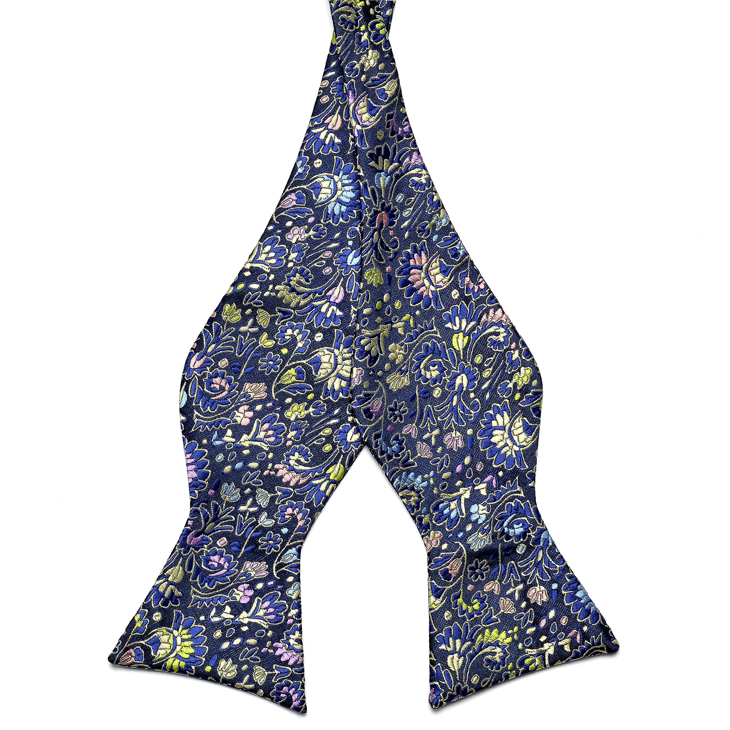 Flowered Silk Self-Tie Bow Tie - 1
