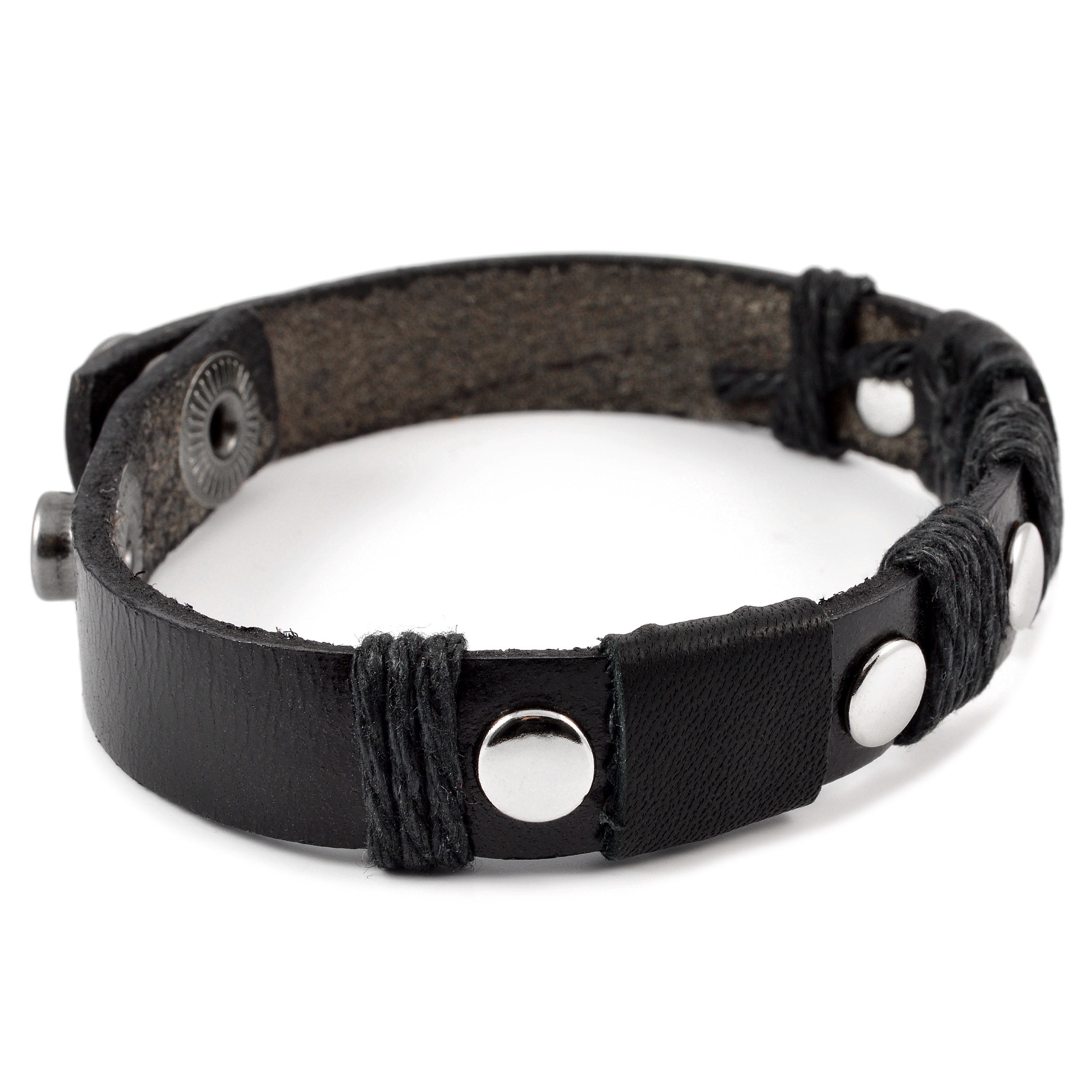 Sort Nitte Læderarmbånd - 3