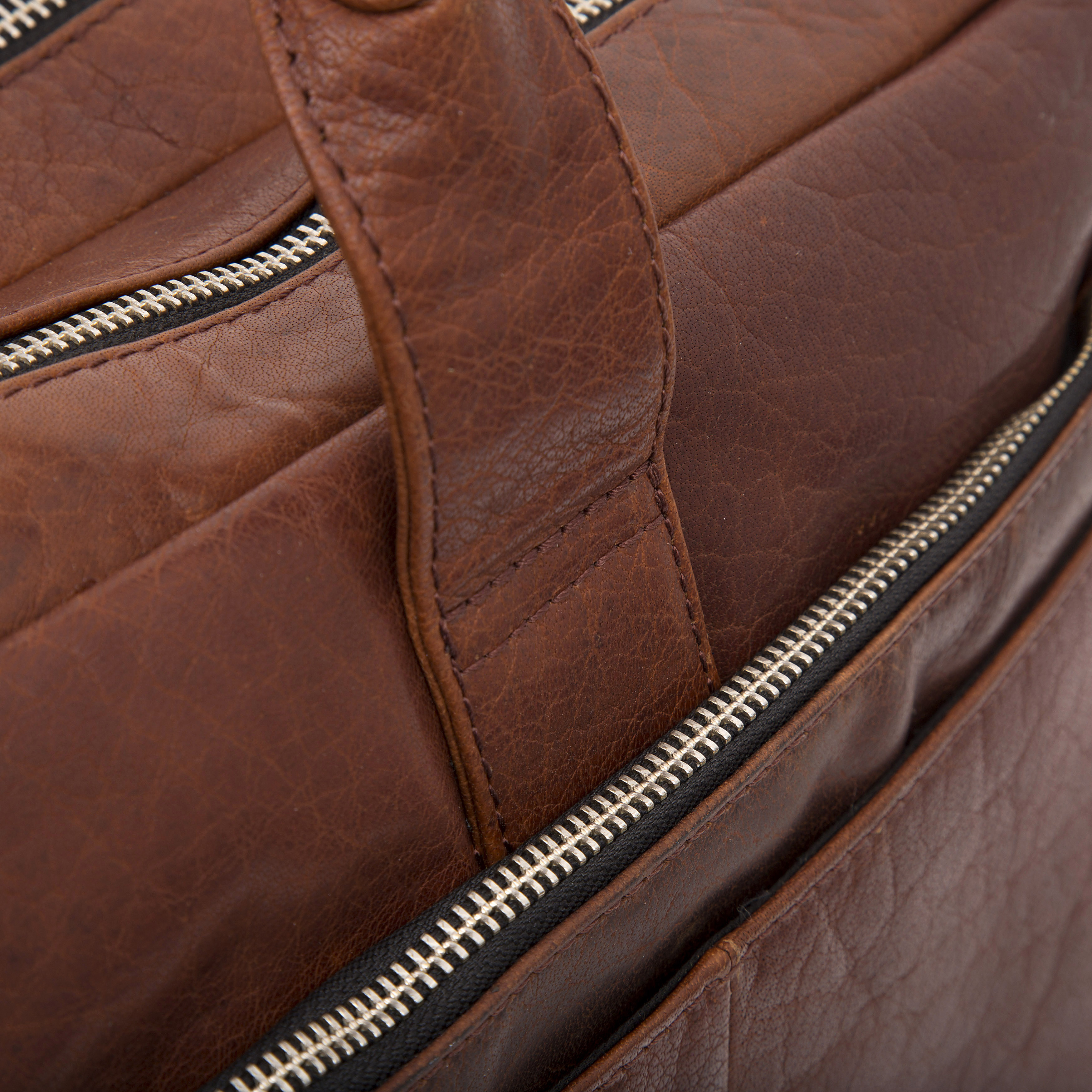 Montreal XL Tan Leather Laptop Bag - 14