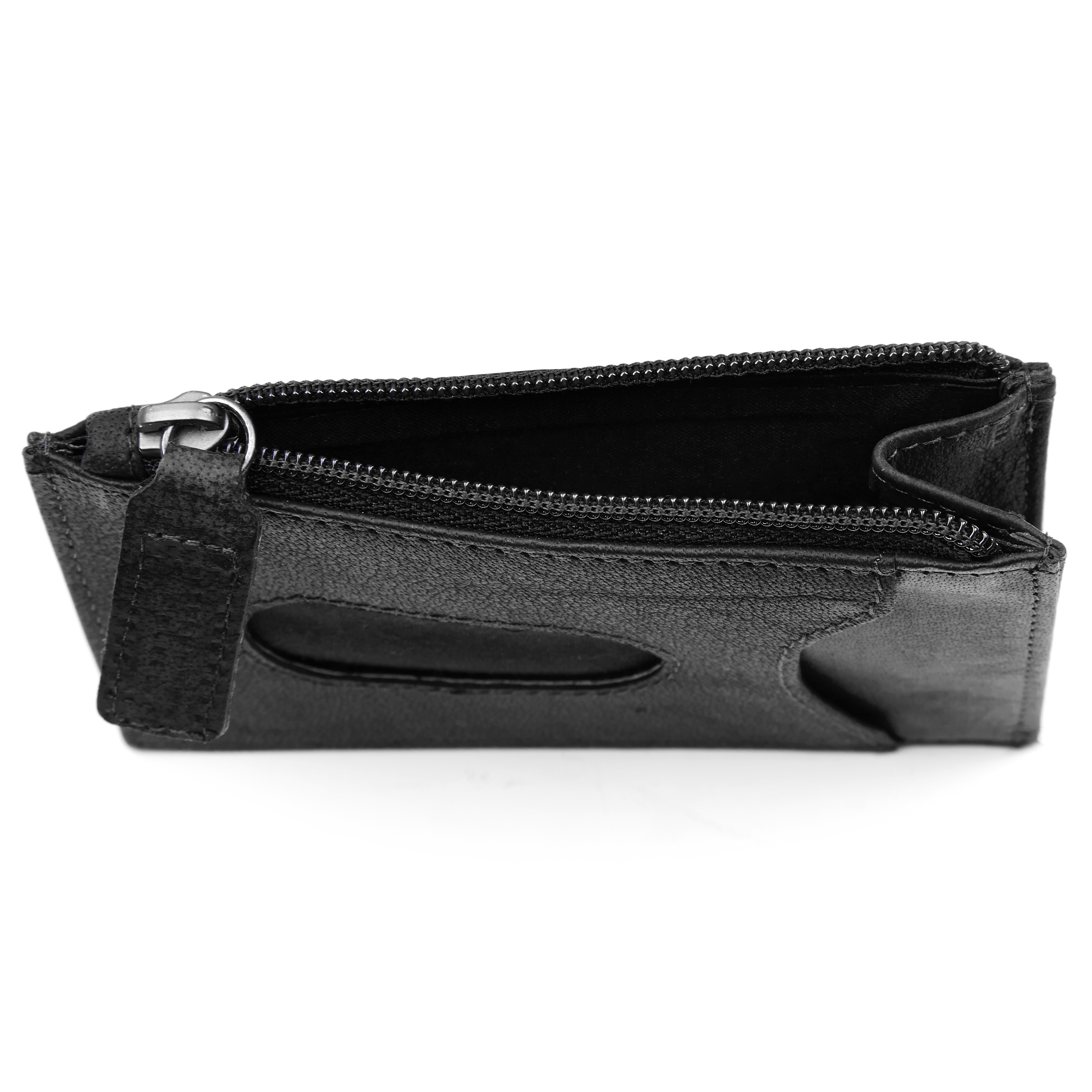 Oxford Black Leather Zip Cardholder - 3