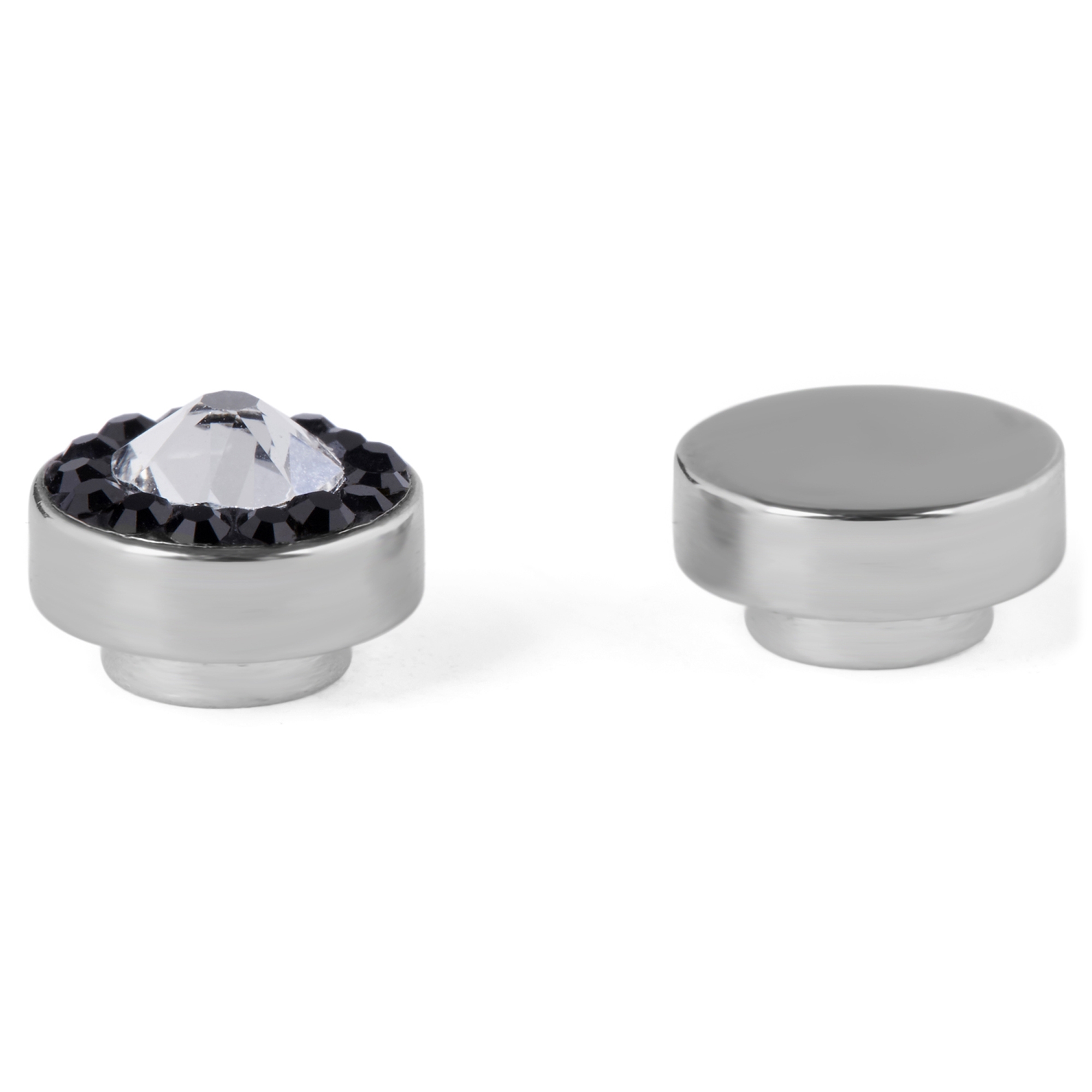 Brinco Magnético Cristal Preto e Transparente de 8 mm - 2