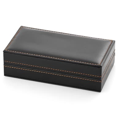 Stilig Ebony Konstläder Manschettknappsbox Stilig Ebony Konstläder Manschettknappsbox