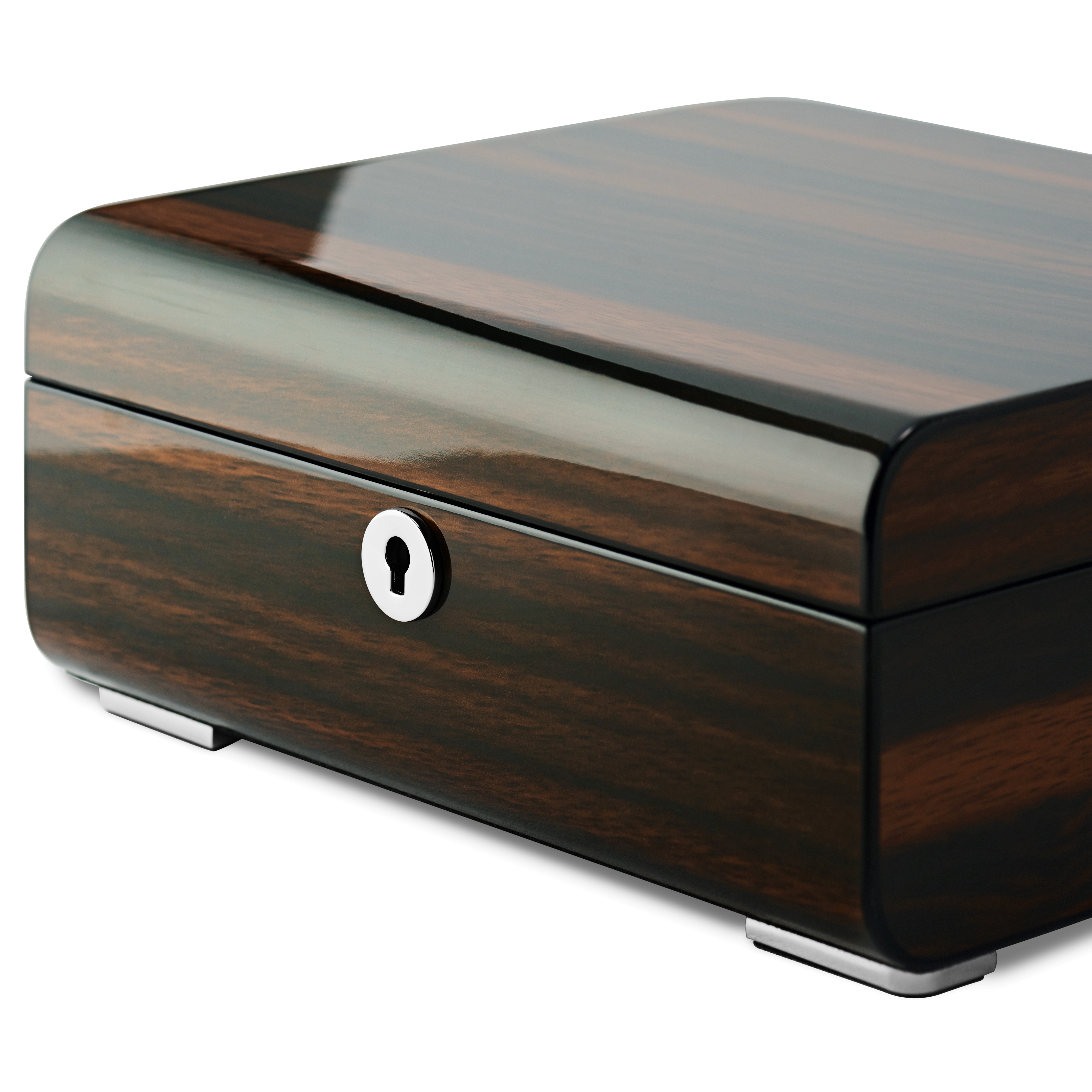 6 Slot Ebony Veneer Watch Box - 6