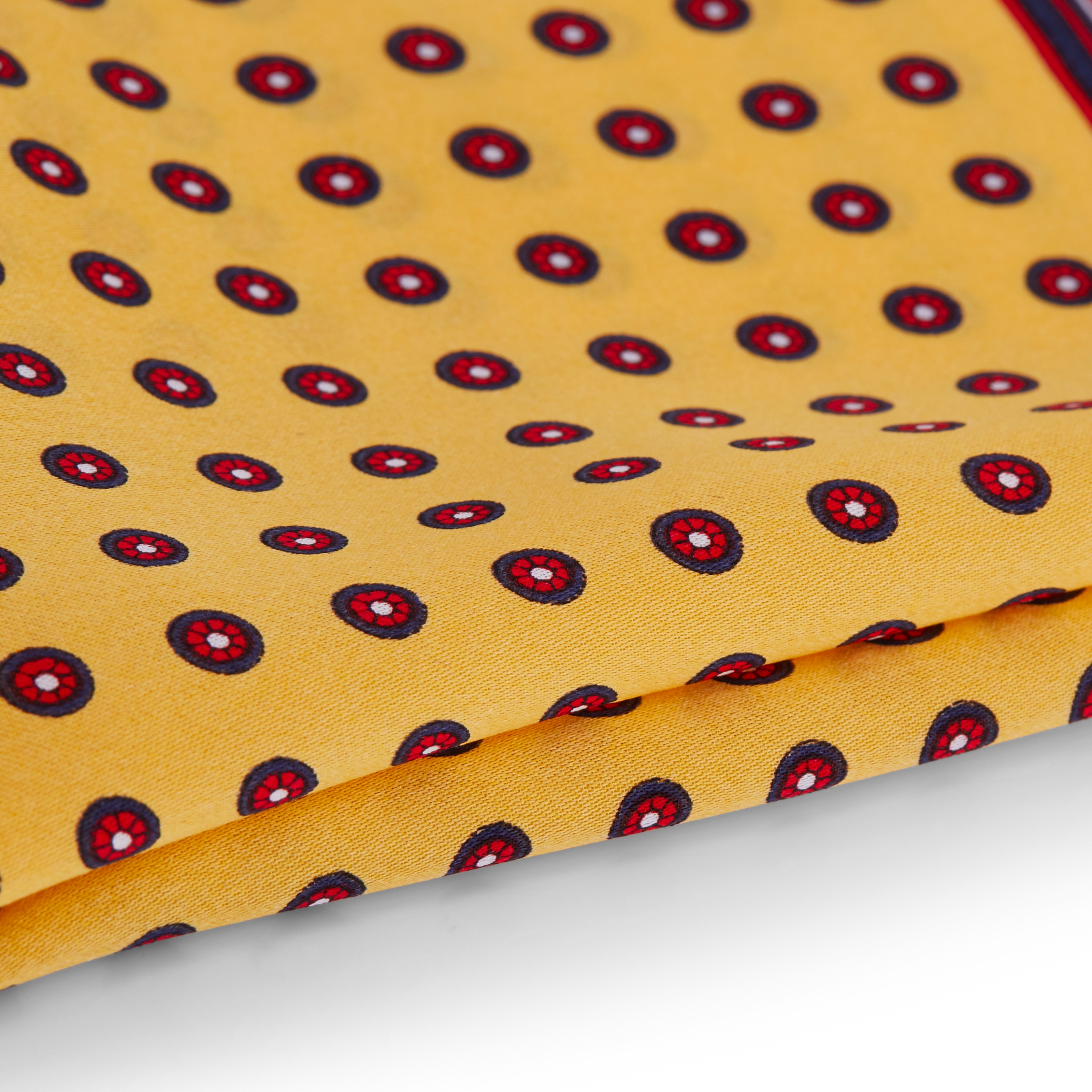 Gult Lommetørkle med Innrammet Blomstermønster - 2