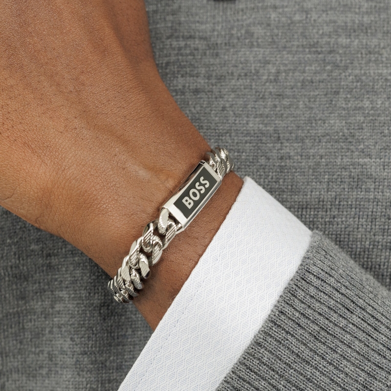 Silver-tone BOSS Kassy Emblem Bracelet - 3