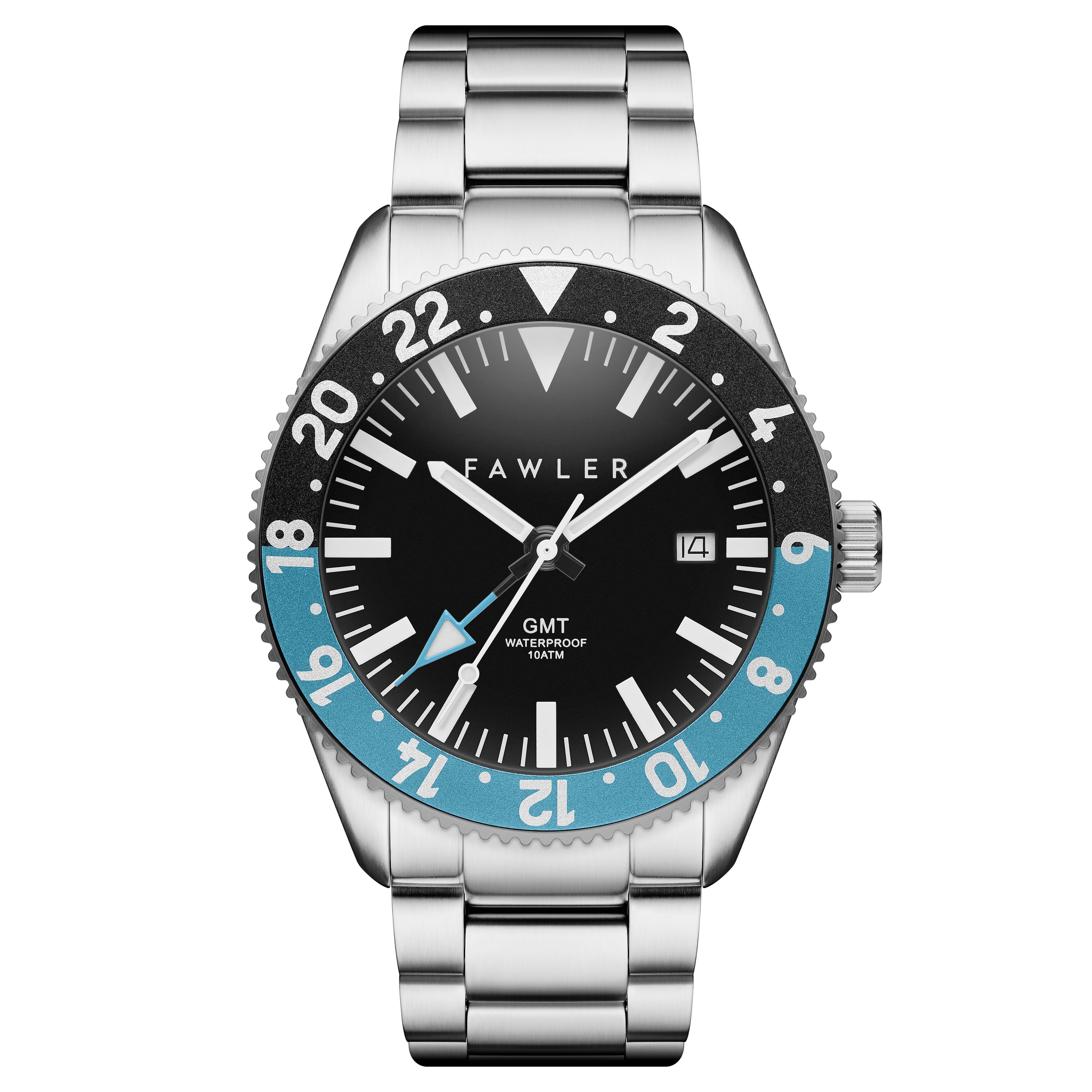 Métier | Син стоманен GMT часовник