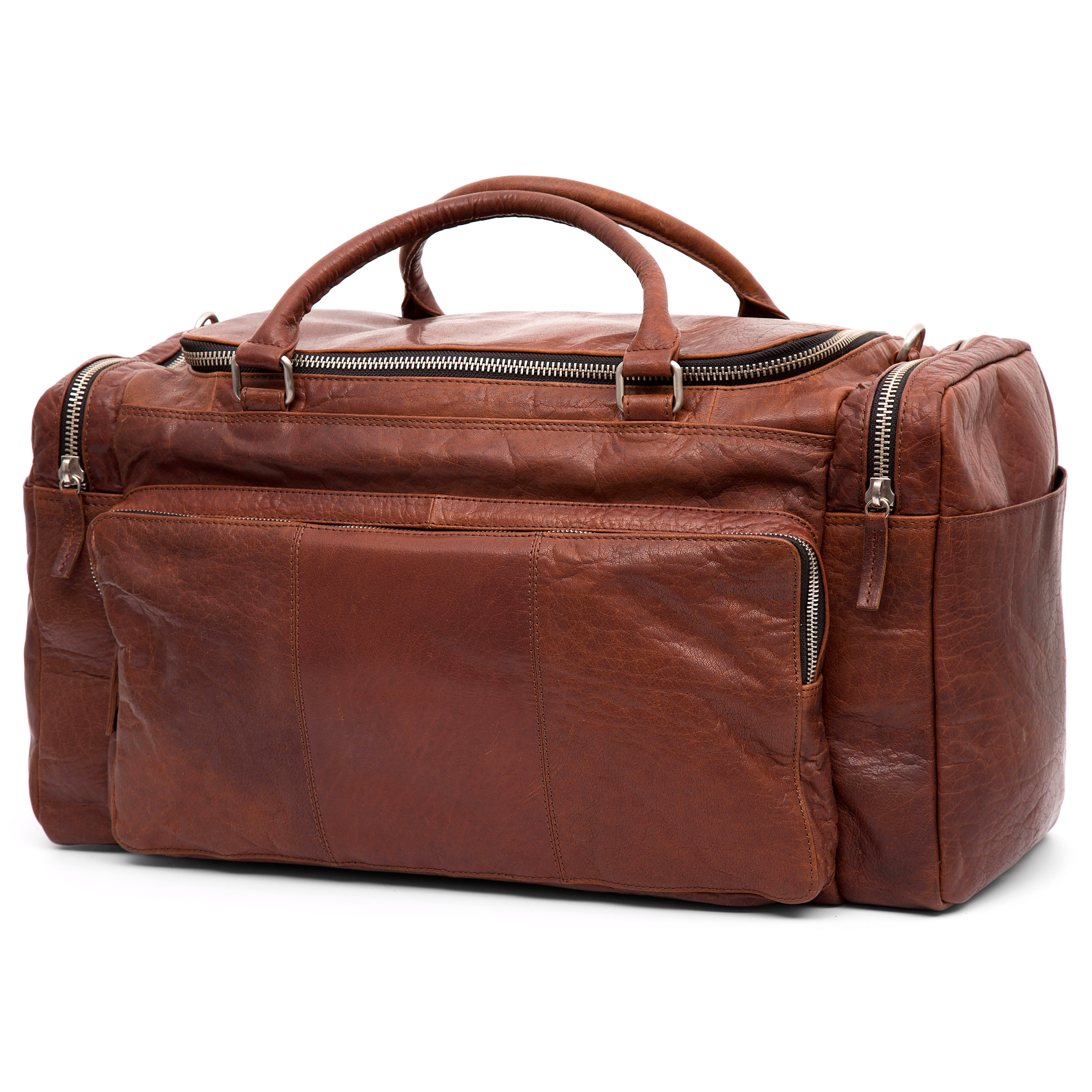 Montreal Tan Leather Travel Bag Lucleon Free shipping