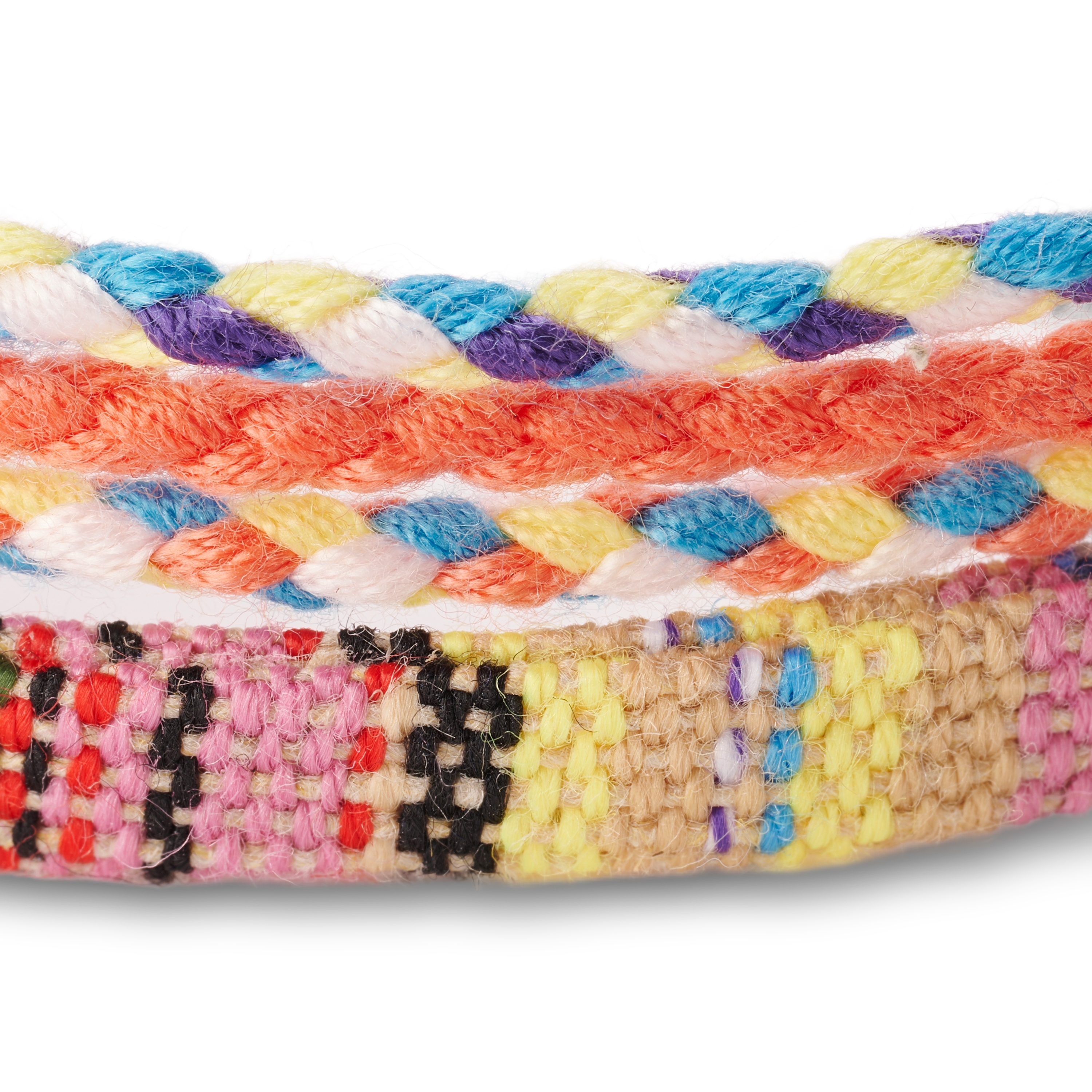 Krāsaina tekstila sērfotāju rokassprādze oranžā krāsā - 2