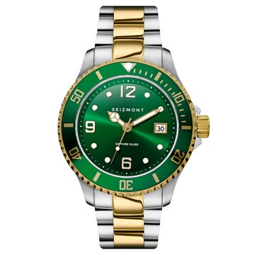Tide | Silver- & Gold-Tone Stainless Steel Dive Watch With Green Dial