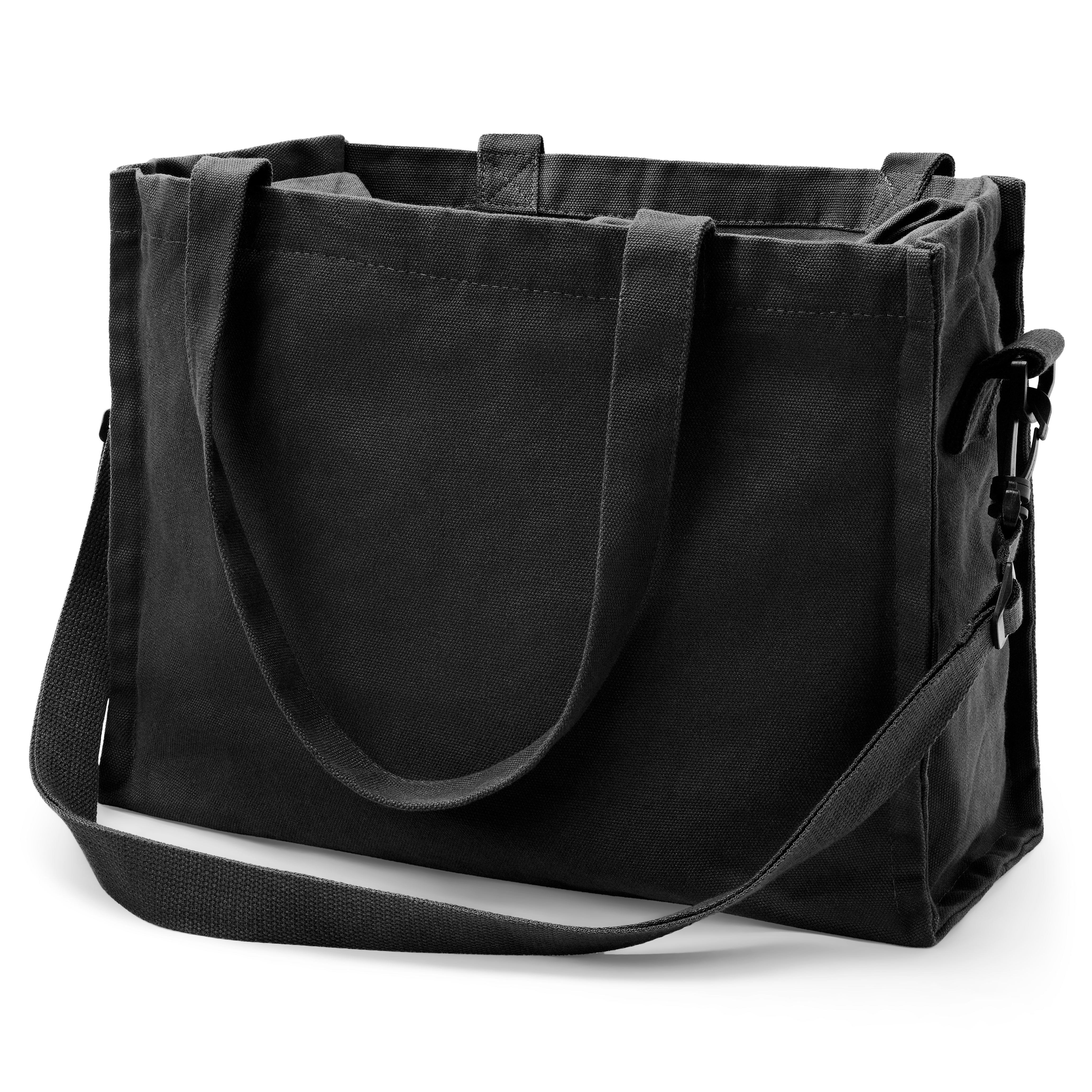 Otsu - Medium black cotton tote bag  - 2