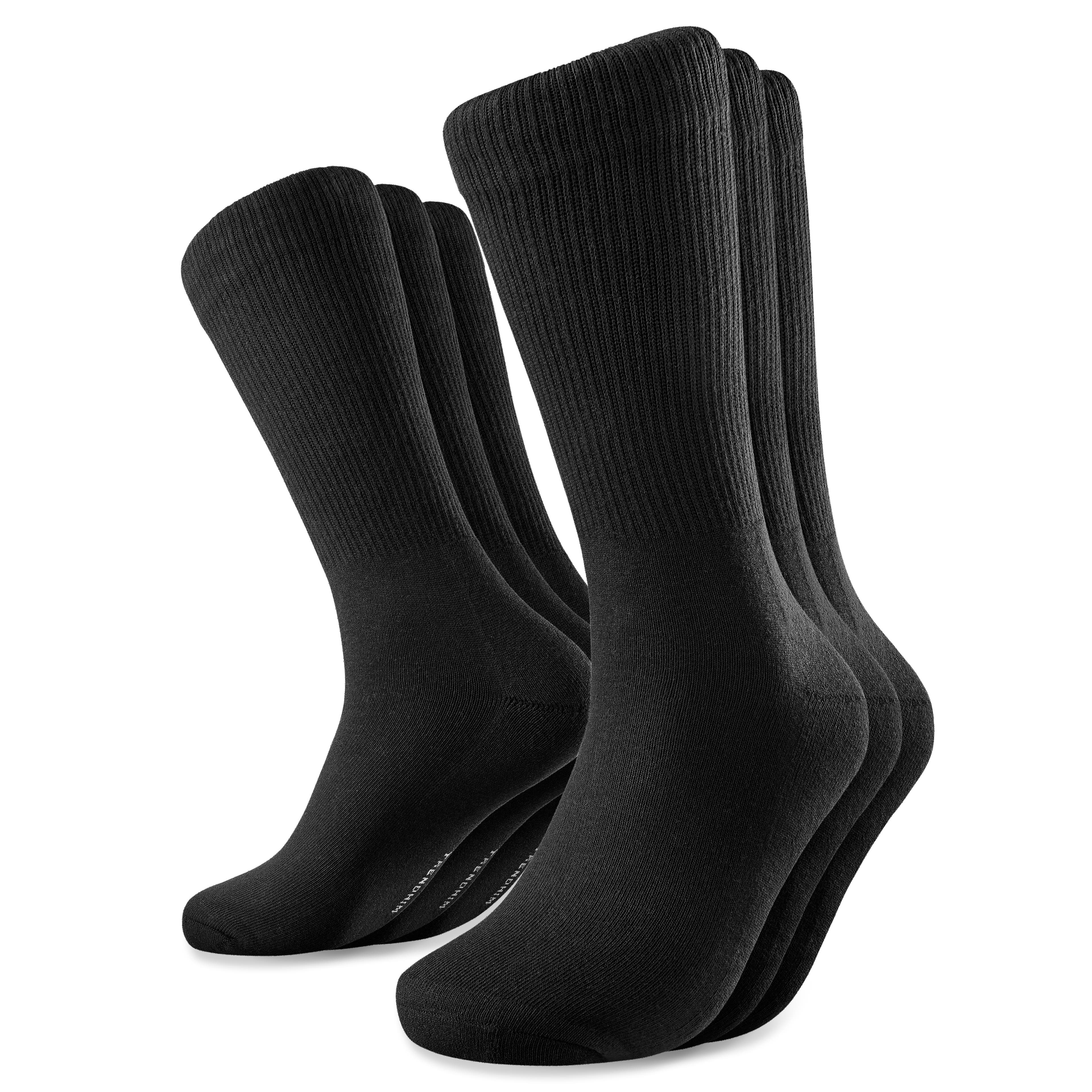 DryFeel | Set van 3 paar zwarte katoenen tennissokken DryFeel | Set van 3 paar zwarte katoenen tennissokken