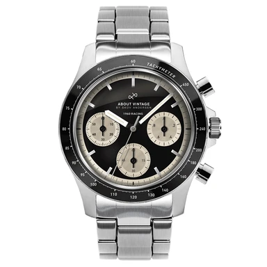 1960 Racing Chronograph | Kirurginteräs, Musta & Luonnonvalkoinen 1960 Racing Chronograph | Kirurginteräs, Musta & Luonnonvalkoinen
