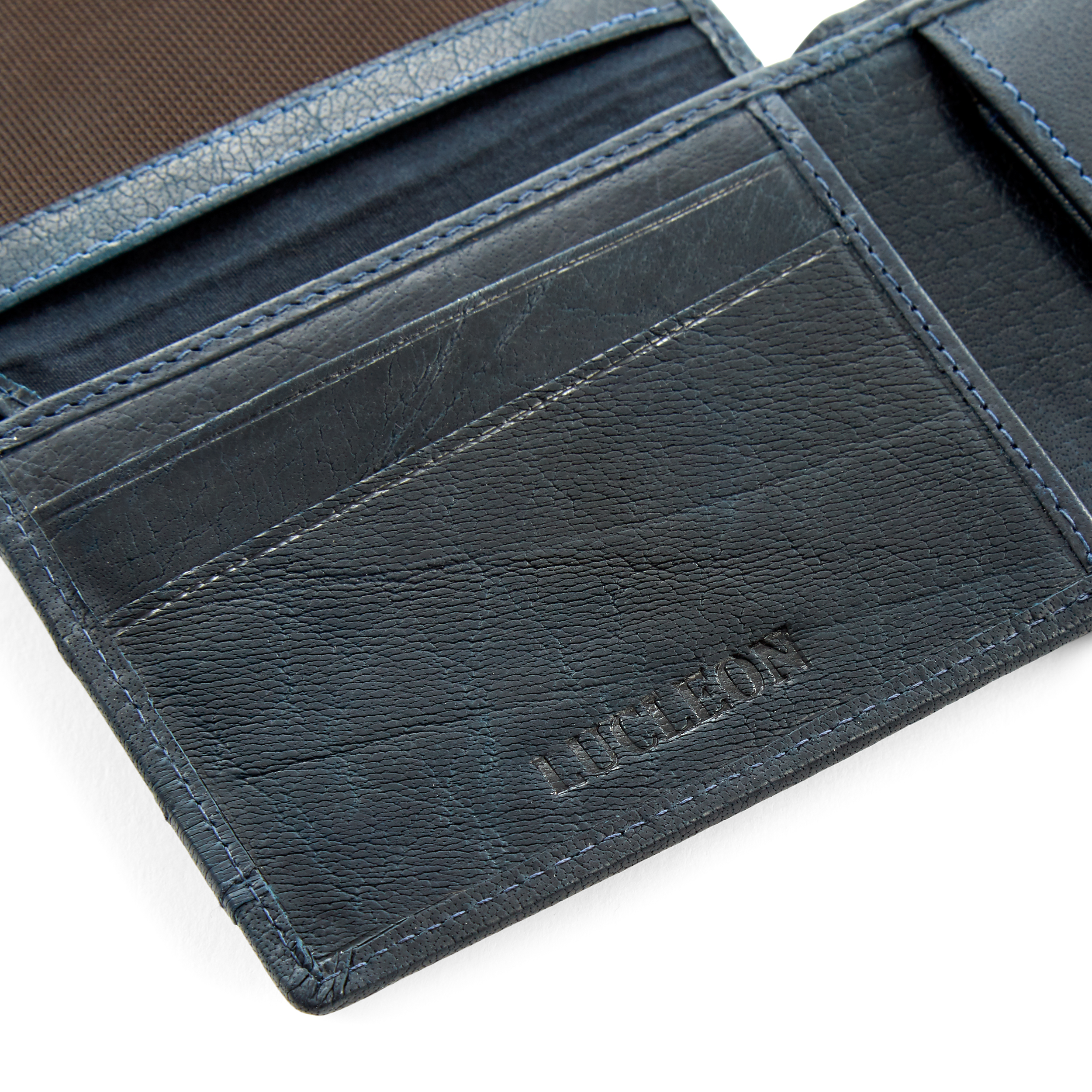 Montreal | Bifold Navy Blue RFID Leather Wallet - 10