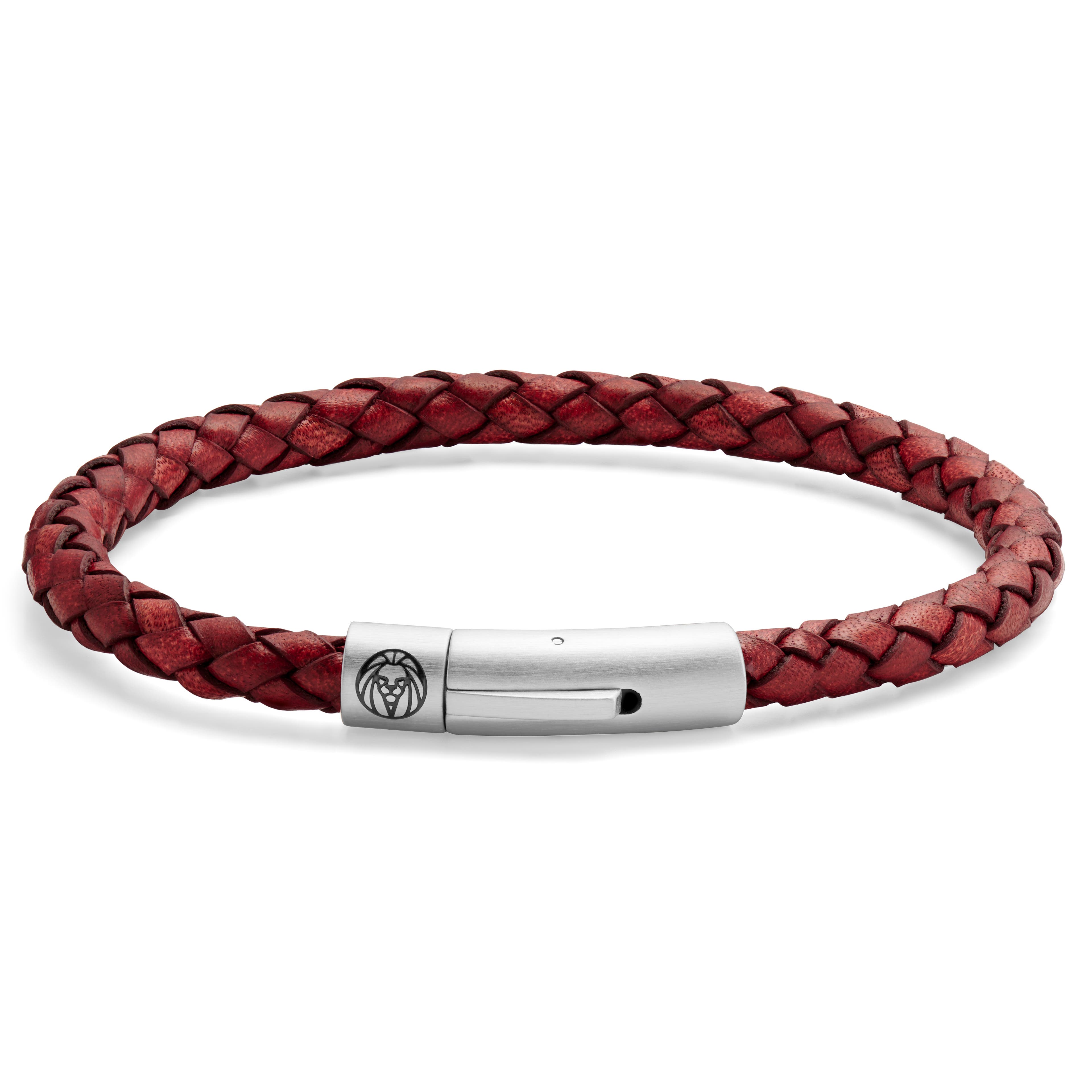 Red Bolo Leather Bracelet