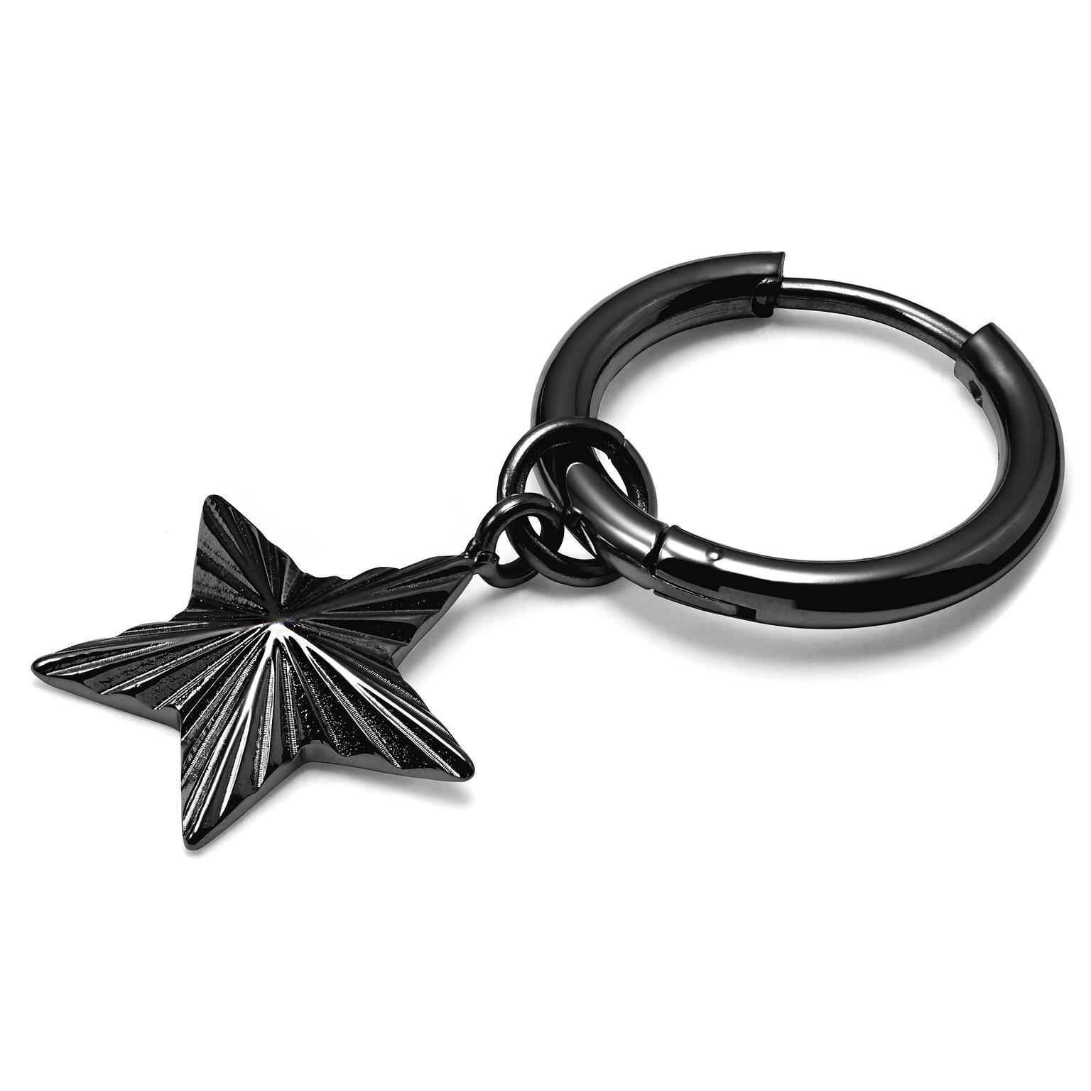 Stahl Creole Schwarz Mit Stern Charm Stahl Creole Schwarz Mit Stern Charm