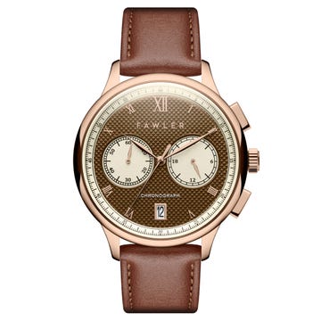 Cicero | Limitovaná edícia - vintage hodinky s chronografom v ružovo-zlatej farbe