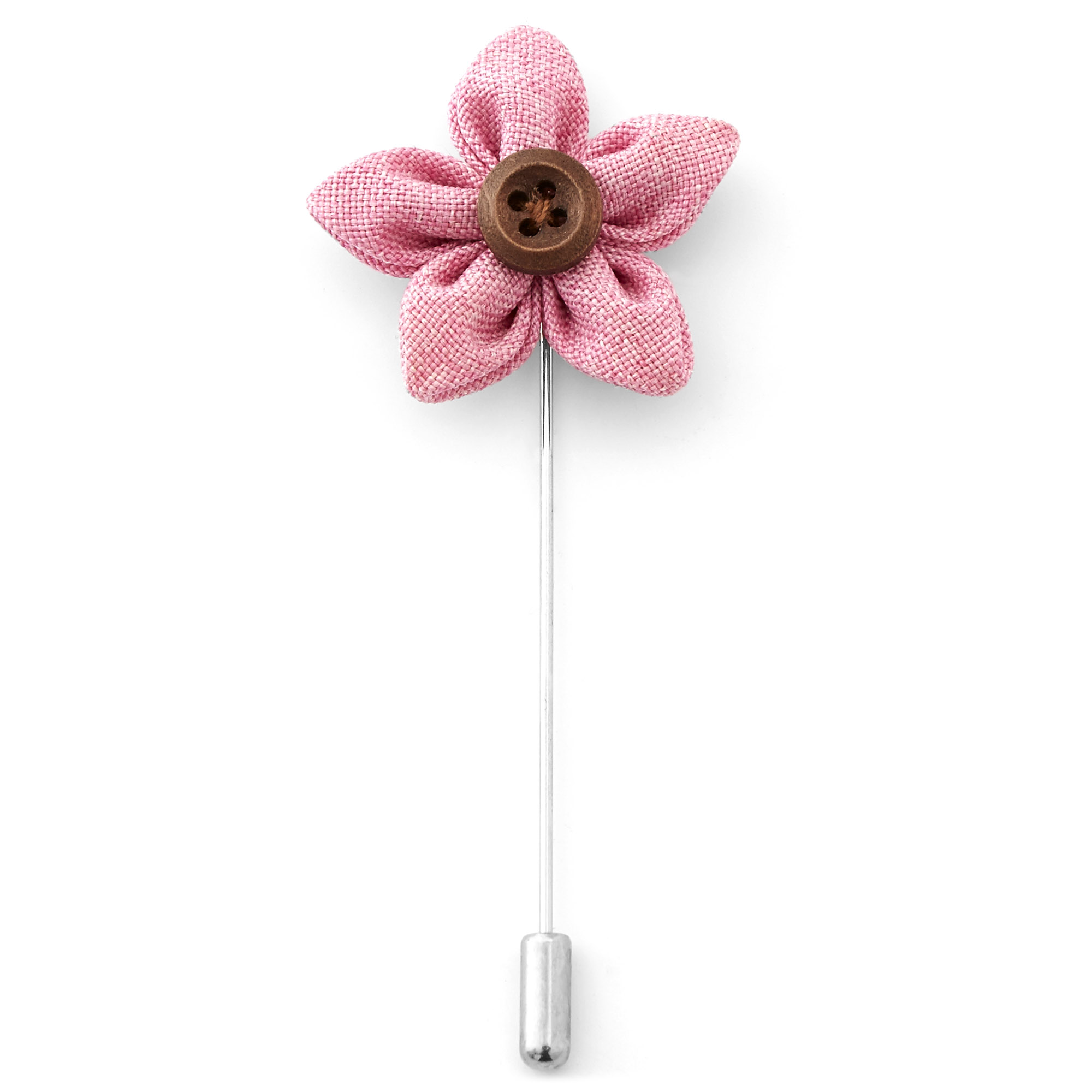 Jakkenål med Lyserosa Blomst og Knapp - 1