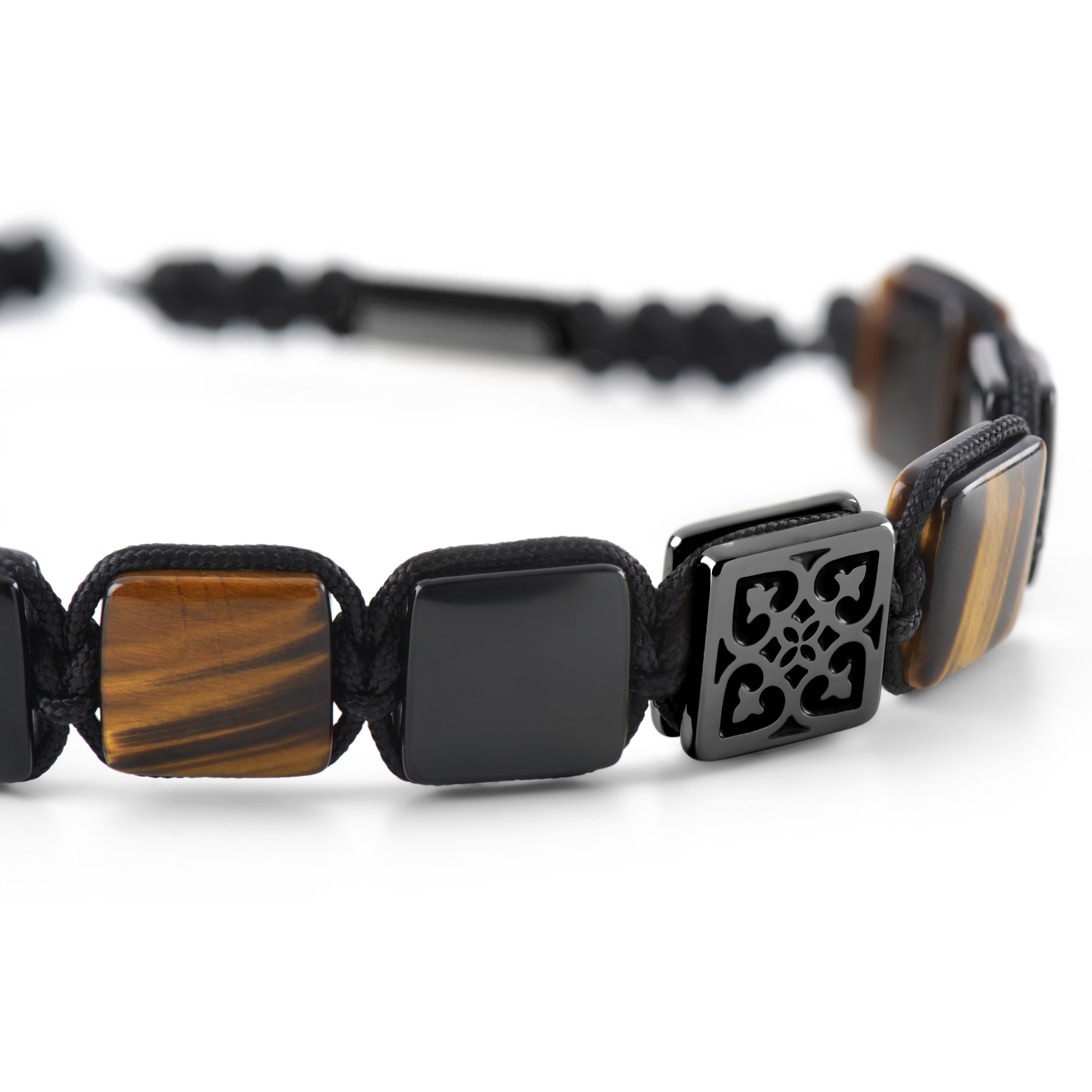 Elysian | Black Onyx and Tiger’s Eye Flat Bead Bracelet - 2